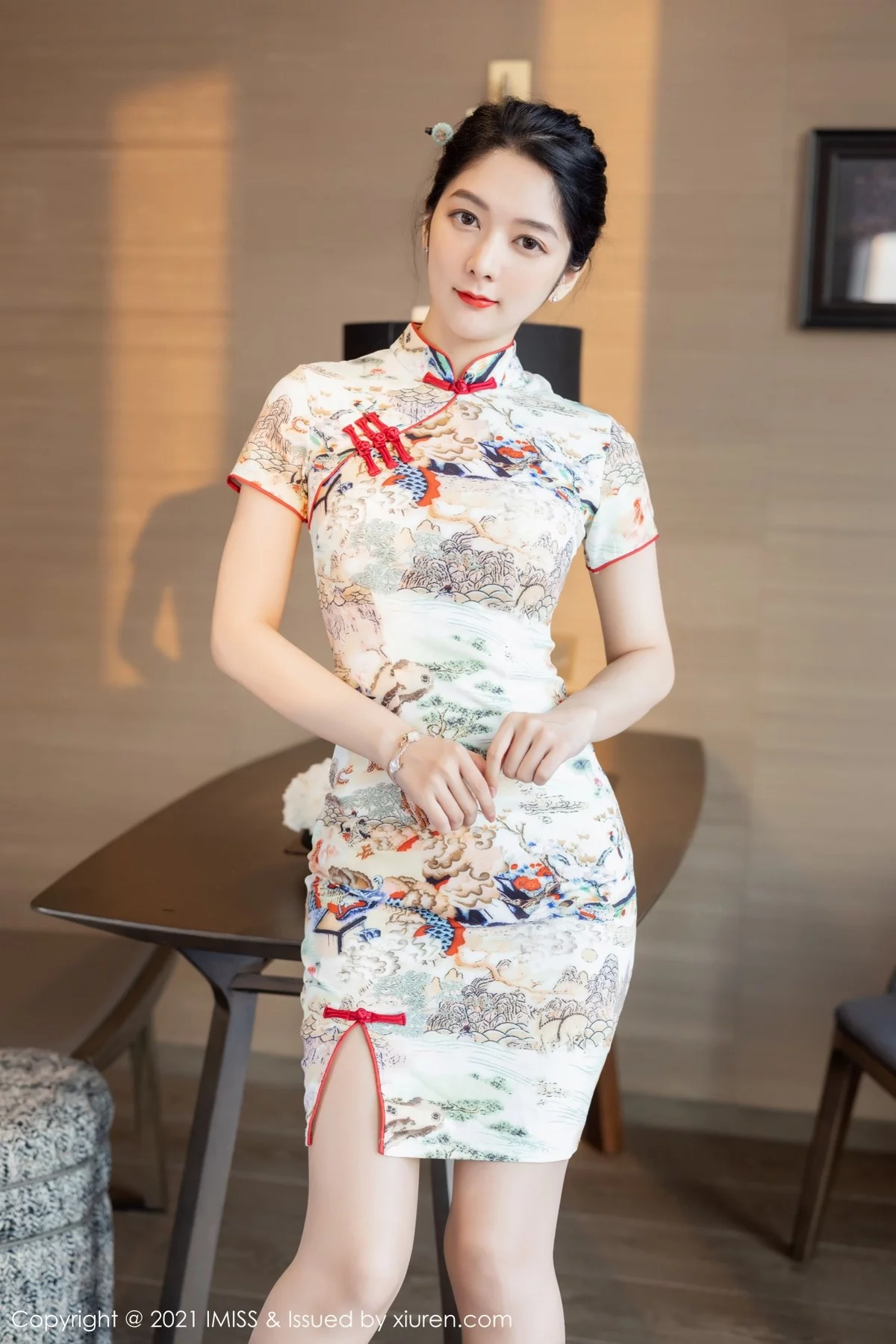 Angela-[IMISS爱蜜社]Vol.593_女神Angela00私房脱古韵旗袍露性感内衣秀完美身材诱惑写真41P-第1章-图片3