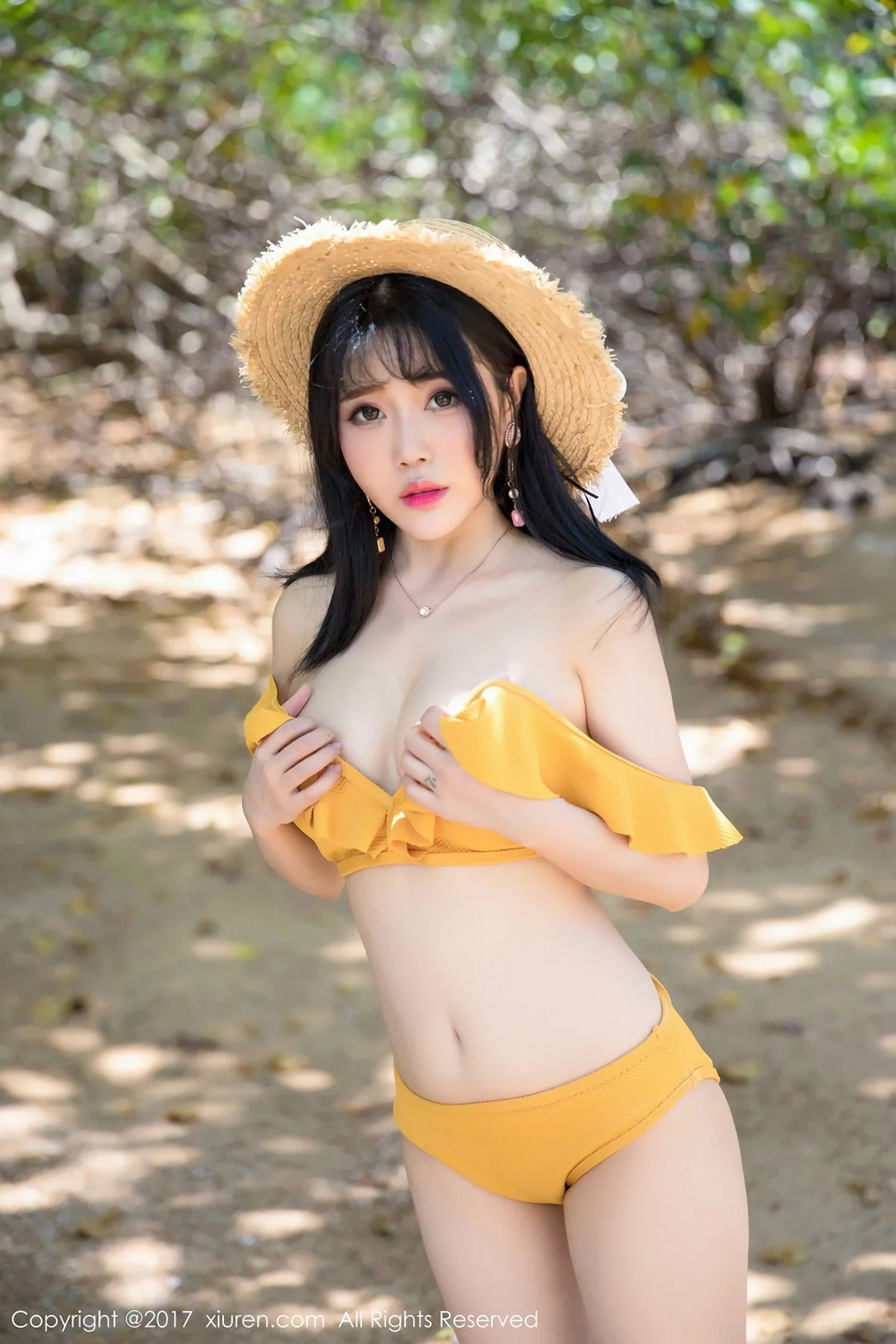 嫩模兜豆靓Youlina甲米旅拍户外比基尼+薄纱湿身诱惑写真48P-第1章-图片1