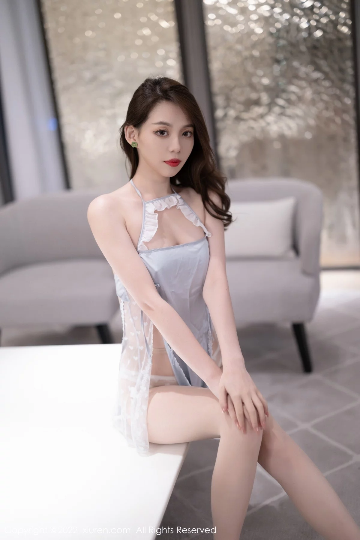 模特言沫深圳旅拍轻透网纱上衣配性感内裤秀完美身材诱惑写真88P-第1章-图片1