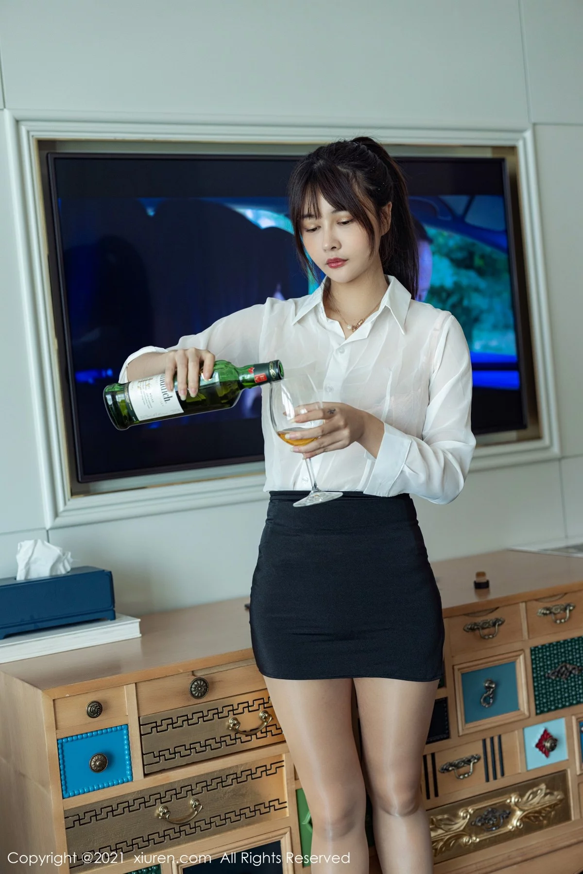 模特萌奈子经典职业OL系列脱白衬衣露粉色内衣完美诱惑写真56P-第1章-图片3