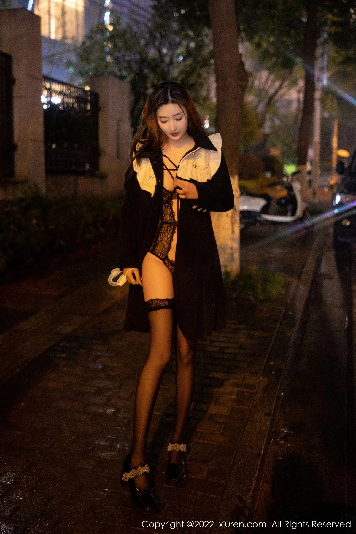 模特江真真浴缸场景性感黑色蕾丝内衣秀曼妙身姿迷人诱惑写真78P-第1章-图片2