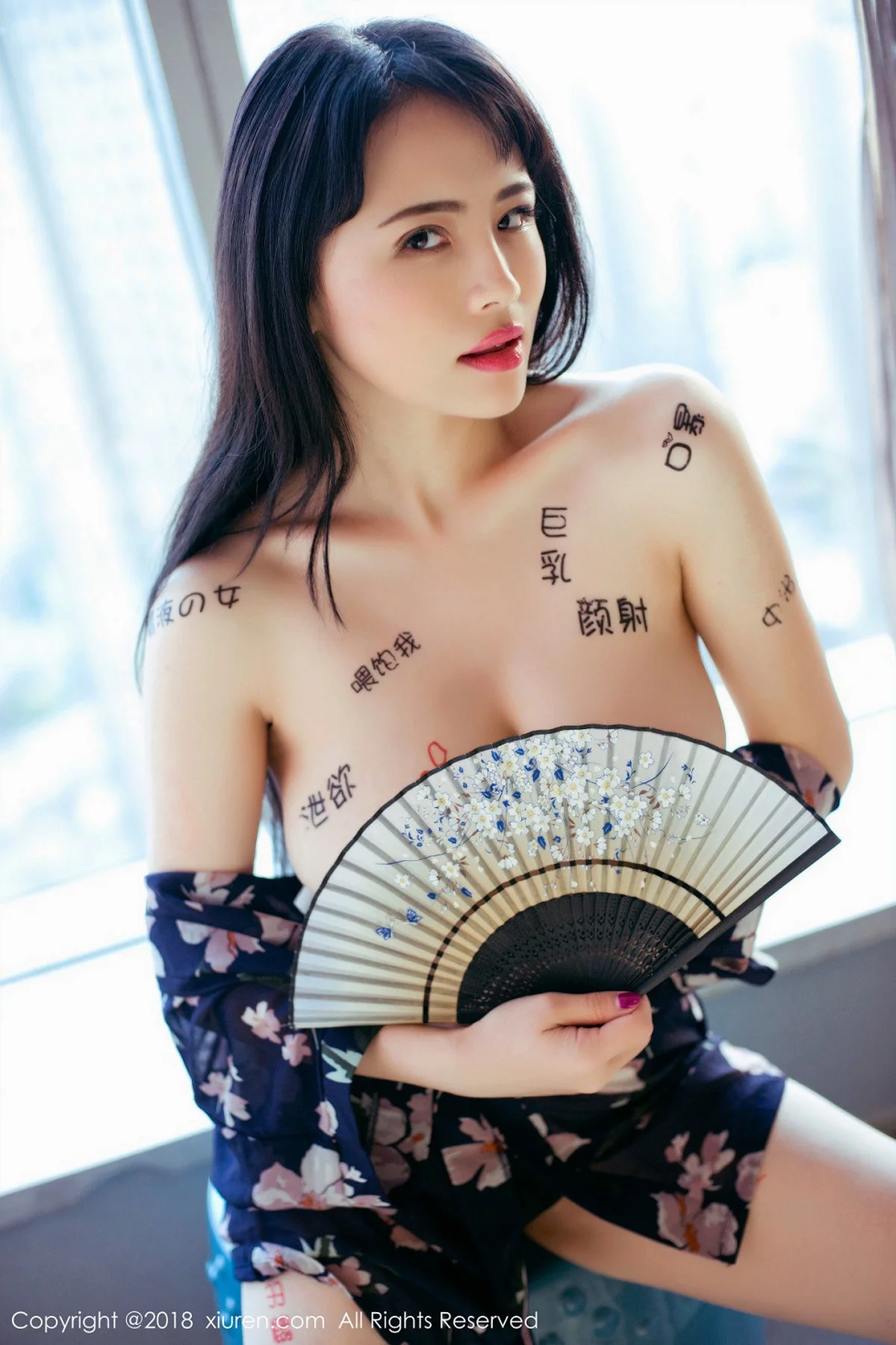 大胸嫩模瑞瑞ruirui日系浴衣露豪乳挑逗文字撩人诱惑写真47P-第1章-图片2