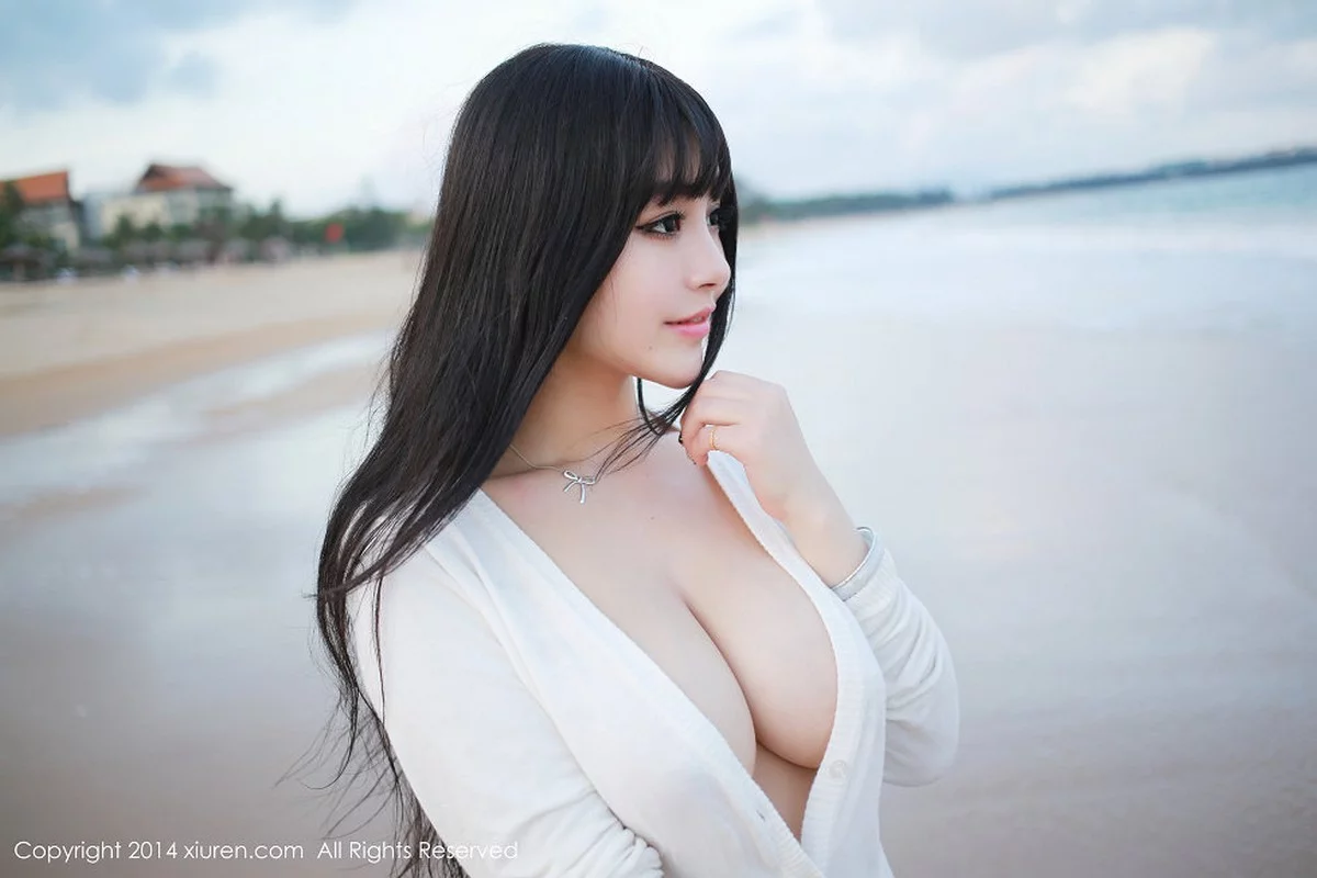 嫩模Barbie可儿三亚旅拍沙滩边性感内衣豪乳诱惑写真54P-第1章-图片1