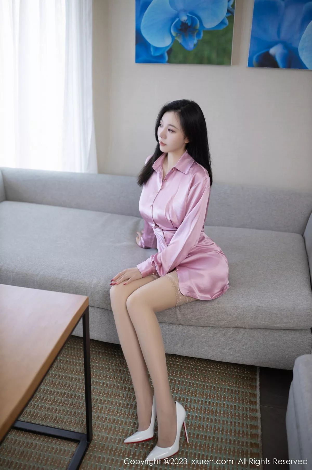 模特安然anran粉色上衣露性感白色轻透内衣秀曼妙身姿诱惑写真81P-第1章-图片3