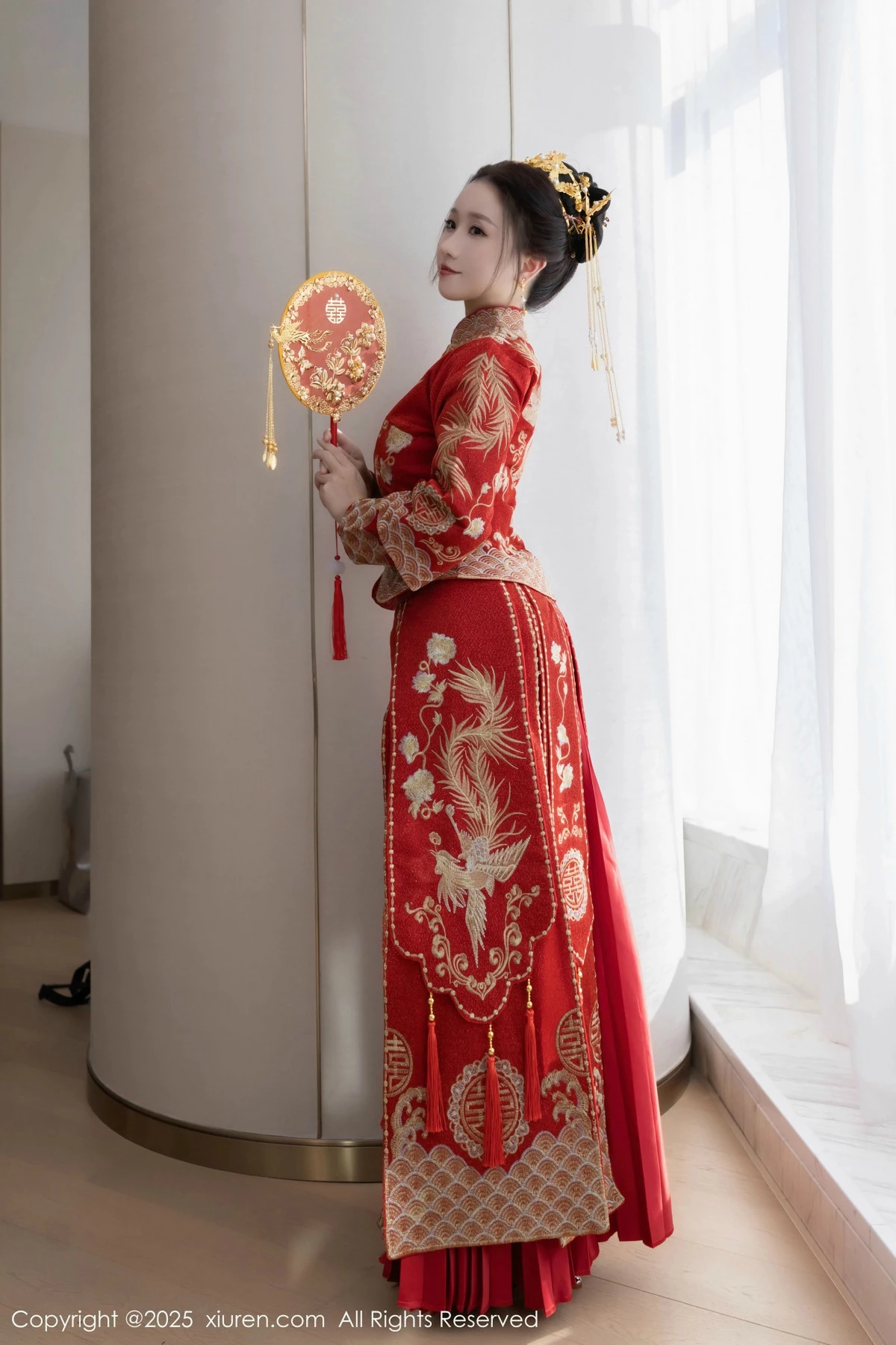 模特杏子Yada性感新娘装红色情趣内衣配超薄肉丝秀美腿诱惑写真84P-第1章-图片1