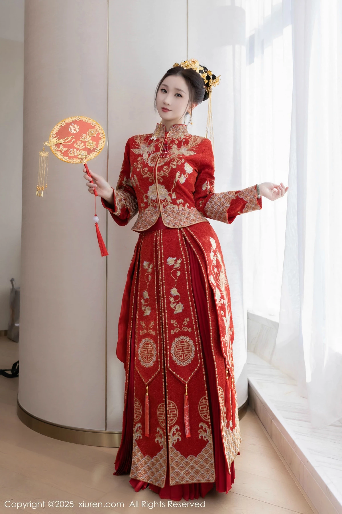 模特杏子Yada性感新娘装红色情趣内衣配超薄肉丝秀美腿诱惑写真84P-第1章-图片2