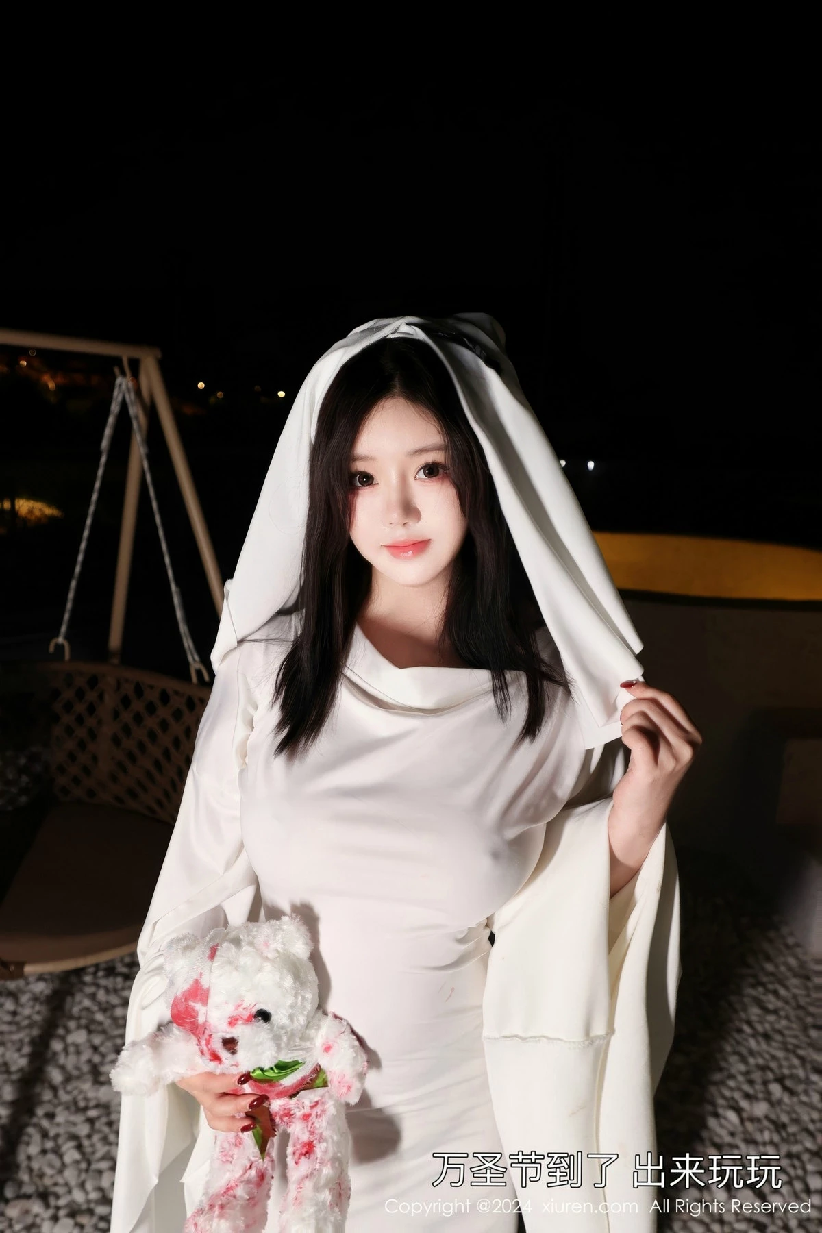 模特小薯条nienie白色连衣裙+红色情趣服饰秀曼妙身姿诱惑写真81P-第1章-图片3