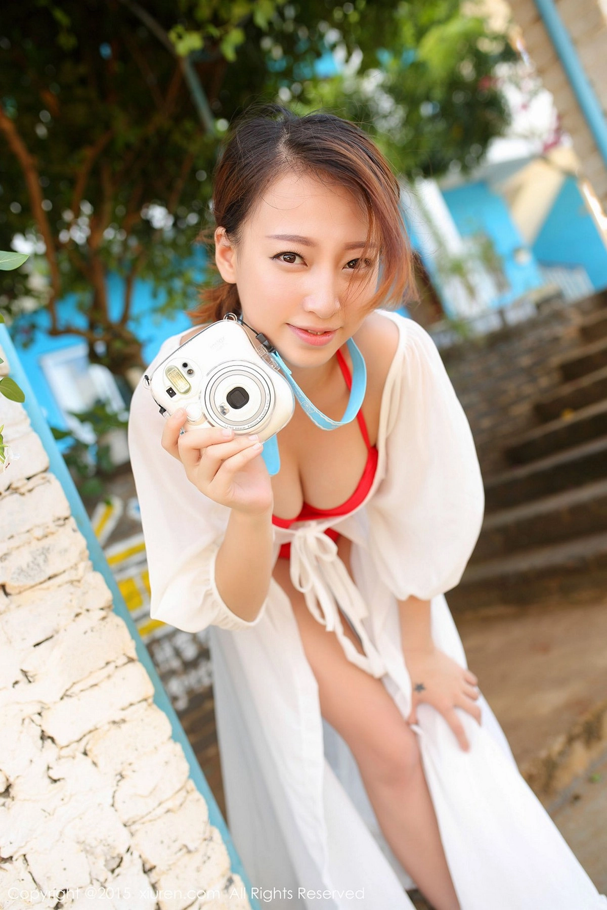 嫩模丽莉Lily涠洲岛旅拍红色内衣秀丰满身材性感写真48P-第1章-图片3