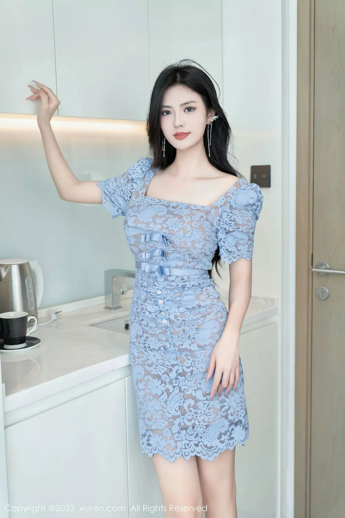 模特浅浅Danny轻透连衣短裙露性感黑色蕾丝情趣内衣诱惑写真87P-第1章-图片1