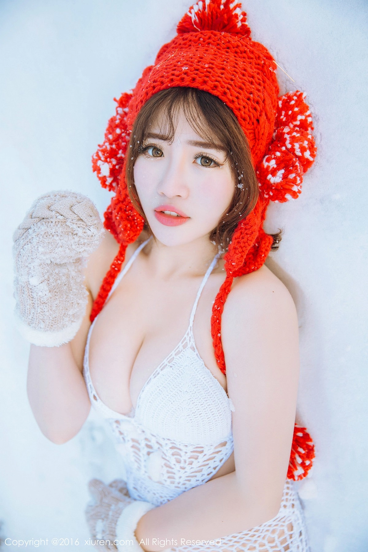 嫩模徐cake雪地里白色缕空毛衣美丽冻人秀豪乳写真35P-第1章-图片1