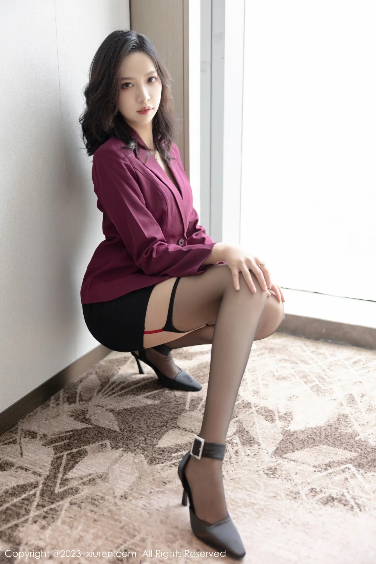 模特郑颖姗Bev性感OL装扮+薄透连体黑丝秀惹火身材诱惑写真88P-第1章-图片3
