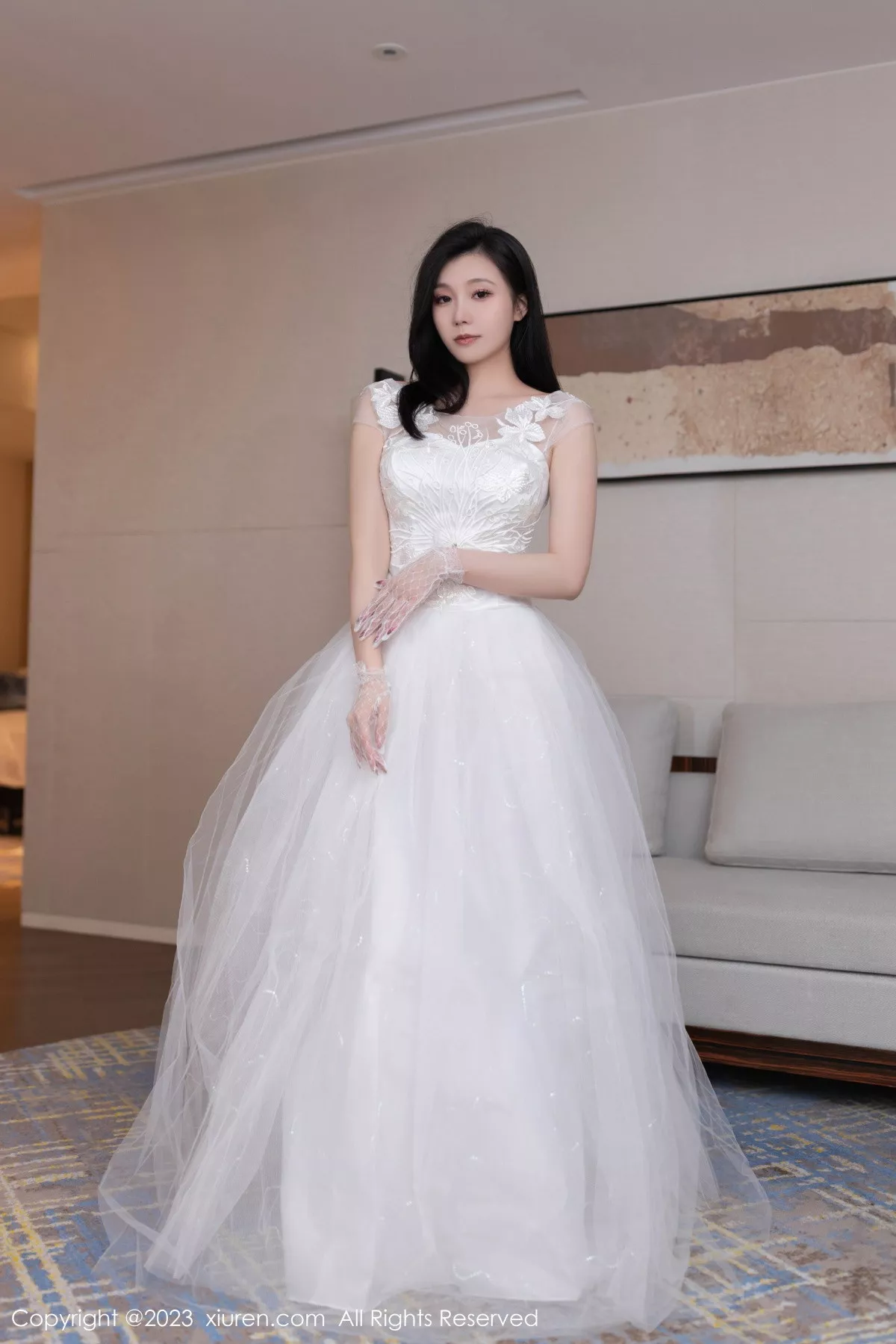 模特安然anran私房脱性感白色婚纱长裙秀惹火身材撩人诱惑写真79P-第1章-图片1