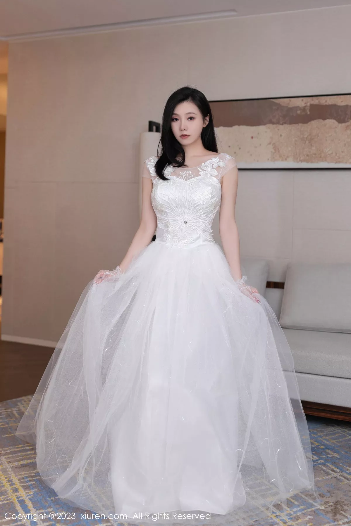 模特安然anran私房脱性感白色婚纱长裙秀惹火身材撩人诱惑写真79P-第1章-图片2