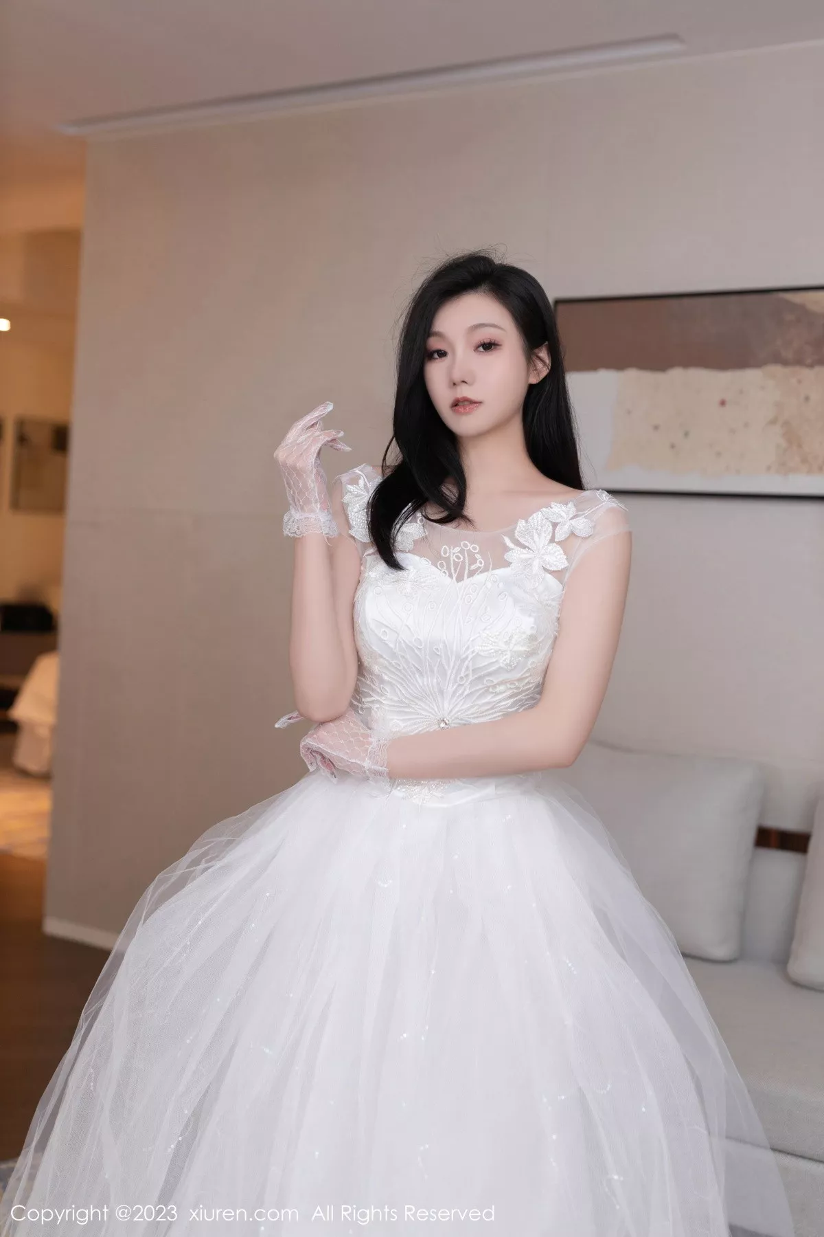 模特安然anran私房脱性感白色婚纱长裙秀惹火身材撩人诱惑写真79P-第1章-图片3