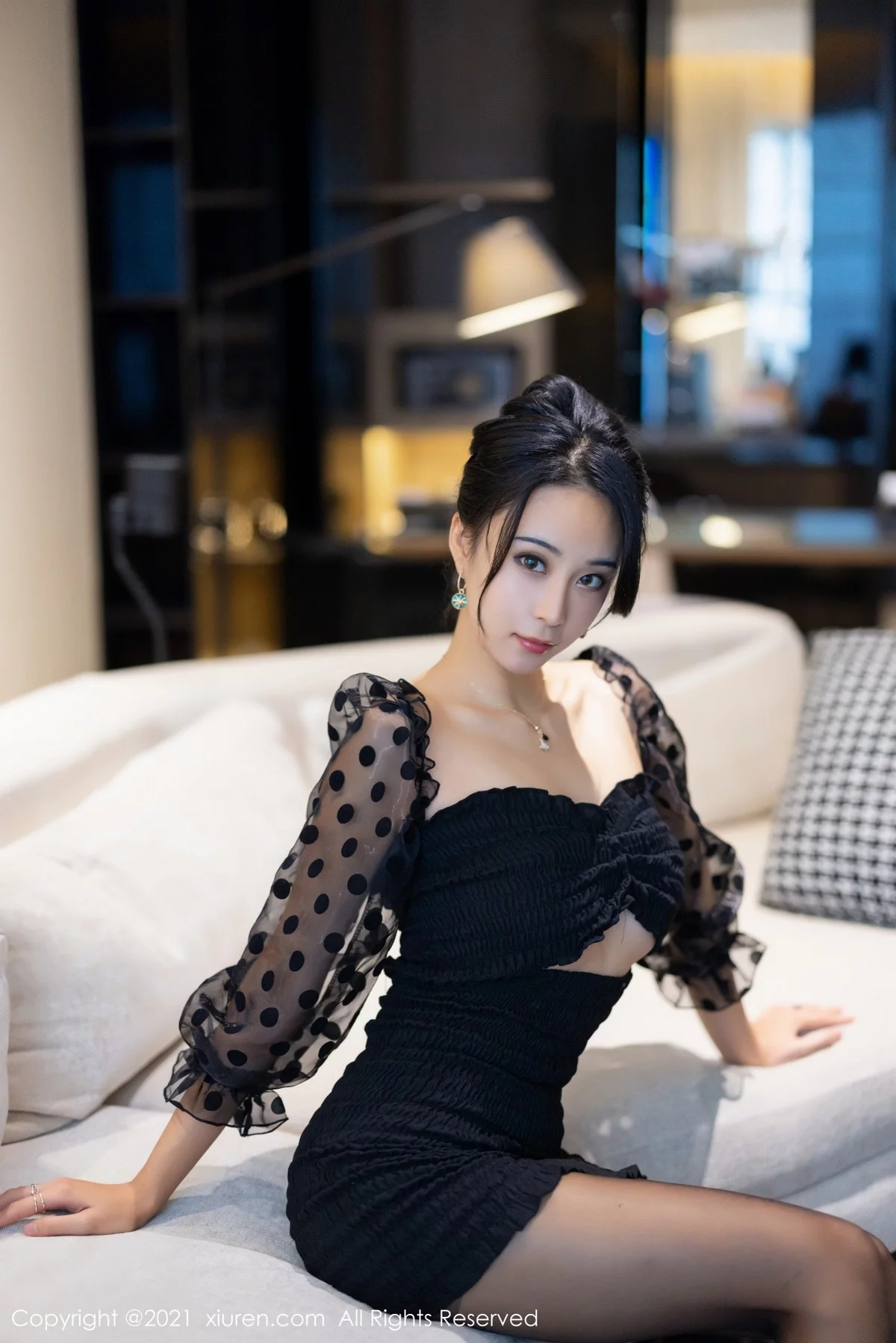 嫩模蓝夏Akasha私房黑色魅惑服饰半脱秀凹凸身材诱惑写真56P-第1章-图片3