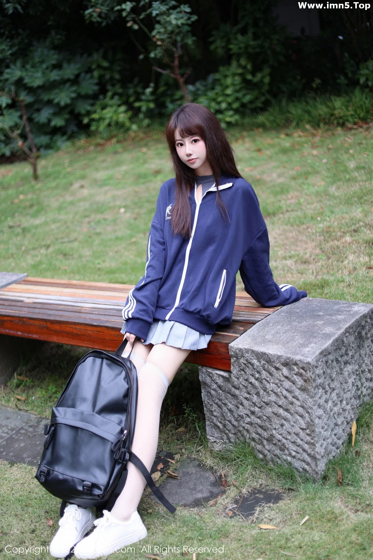 模特韩系学妹性感蓝色休闲服饰露灰色轻透连体内衣迷人诱惑写真69P-第1章-图片3