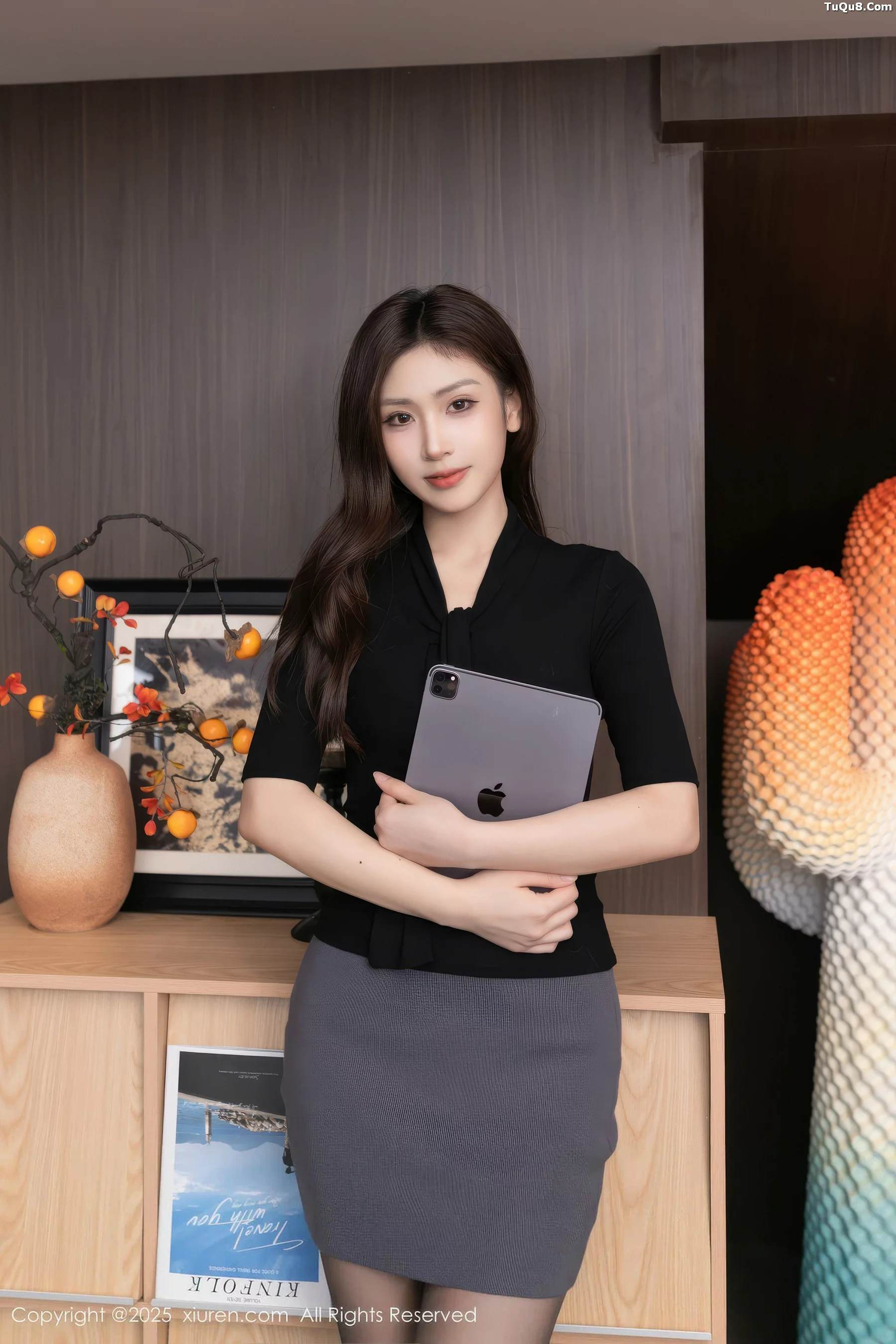 模特刘婷婷性感黑色OL服饰露黑色内衣配超薄黑丝极致魅惑写真77P-第1章-图片1