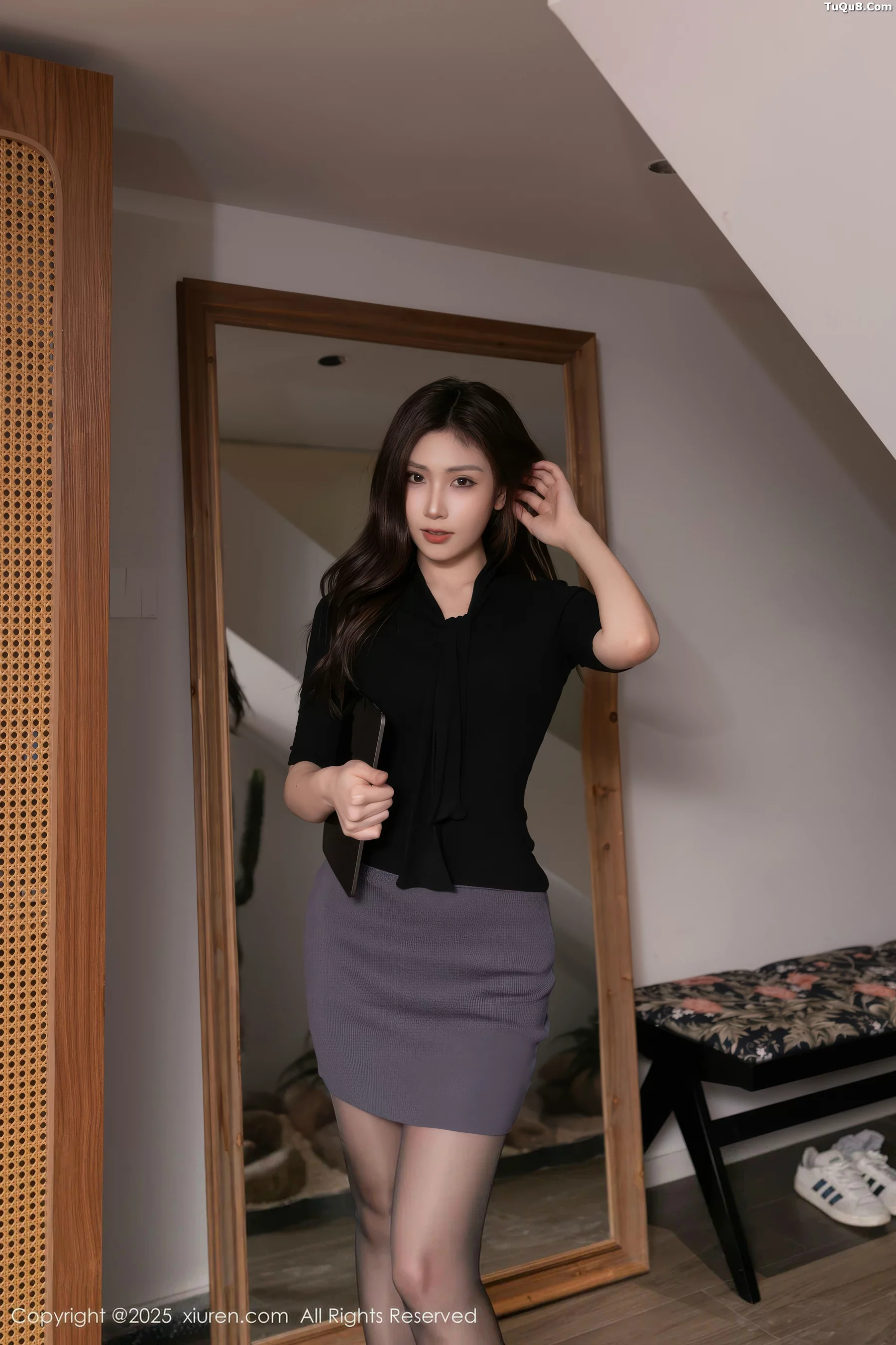 模特刘婷婷性感黑色OL服饰露黑色内衣配超薄黑丝极致魅惑写真77P-第1章-图片3