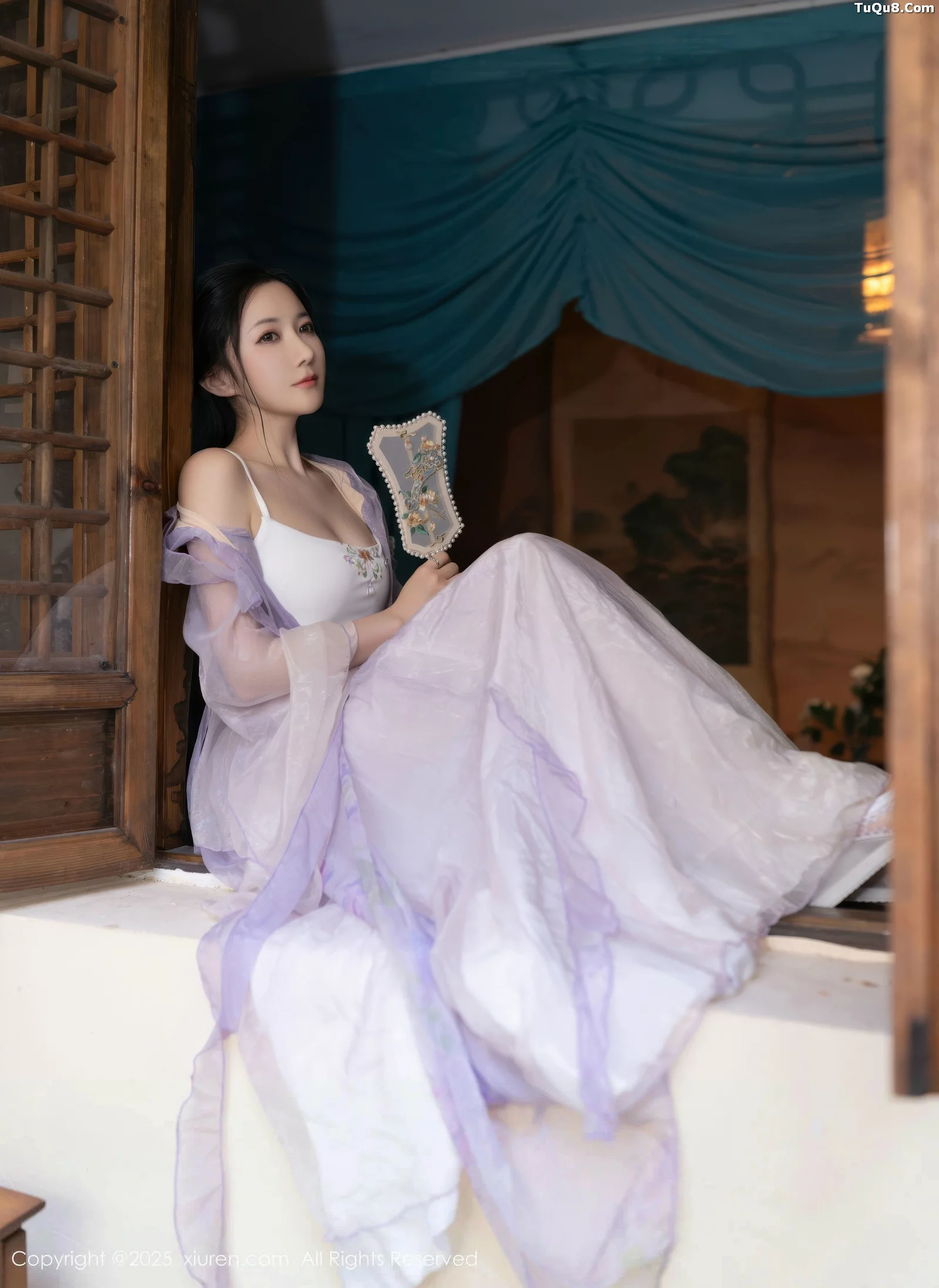 模特鱼子酱Fish性感紫色连衣裙配白色丝袜秀曼妙身姿诱惑写真74P-第1章-图片4