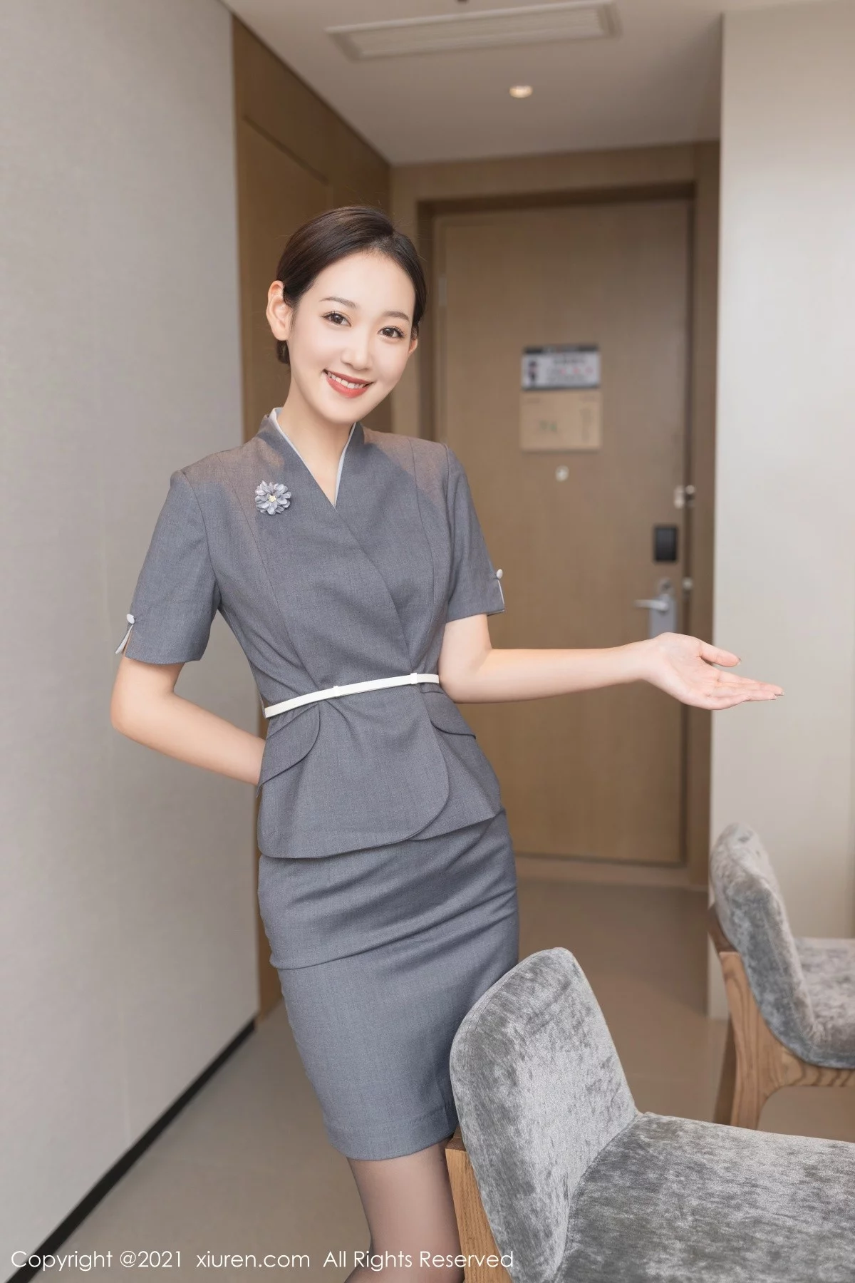 模特唐安琪催眠主题脱职业装露蕾丝内衣开档黑丝裤袜诱惑写真82P-第1章-图片3