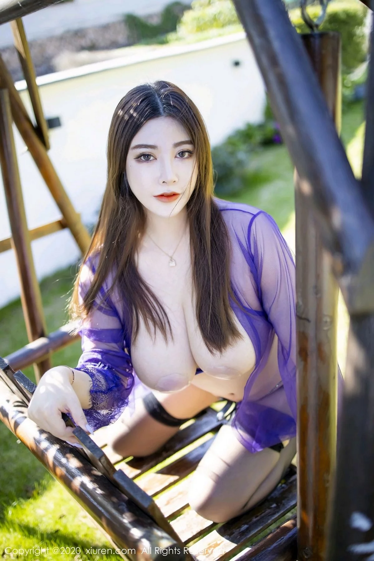 嫩模软而户外紫色情趣薄纱制服露傲人豪乳遮点极致诱惑写真45P-第1章-图片3
