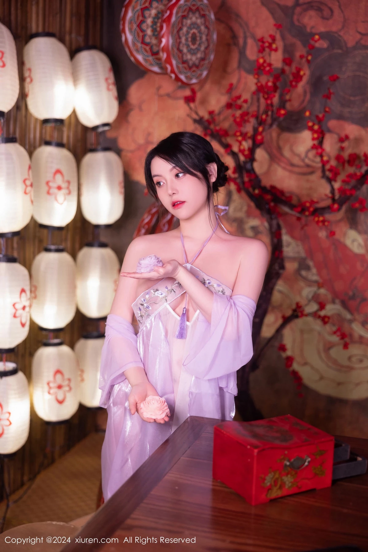 模特豆瓣酱性感轻透紫色古装服饰透视秀惹火身材极致诱惑写真80P-第1章-图片2