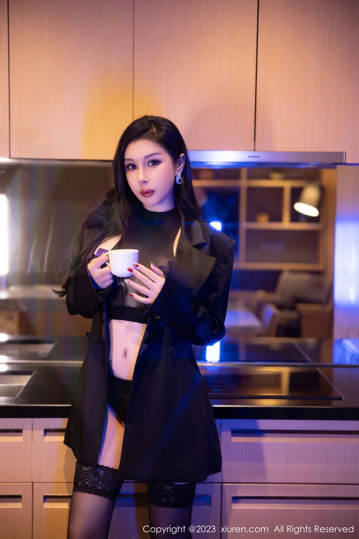 模特田冰冰私房脱外衣露性感黑色情趣服饰秀豪乳遮点诱惑写真74P-第1章-图片3