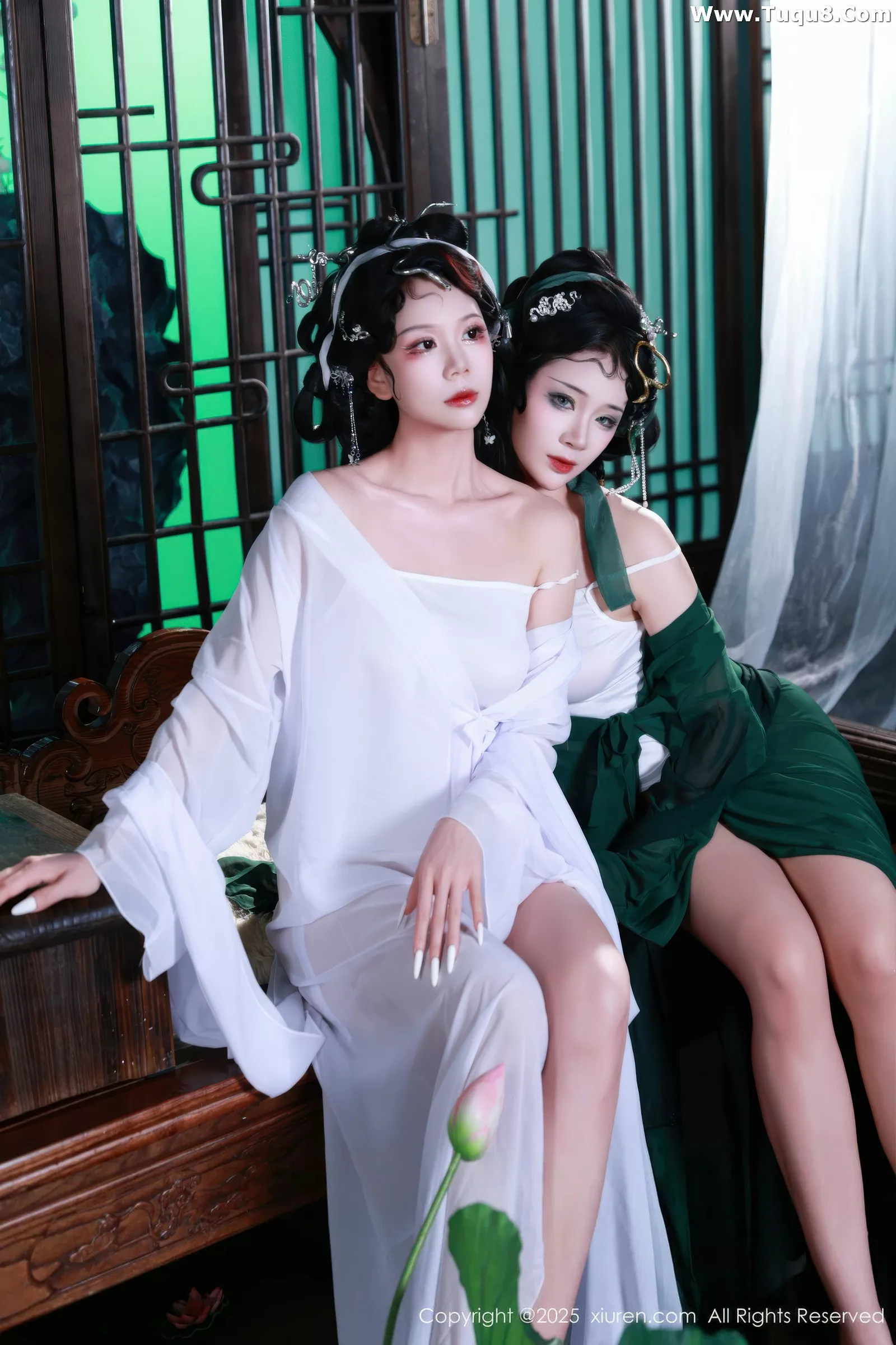 模特南乔古风场景青蛇装扮性感低胸服饰秀完美身材诱惑写真88P-第1章-图片4