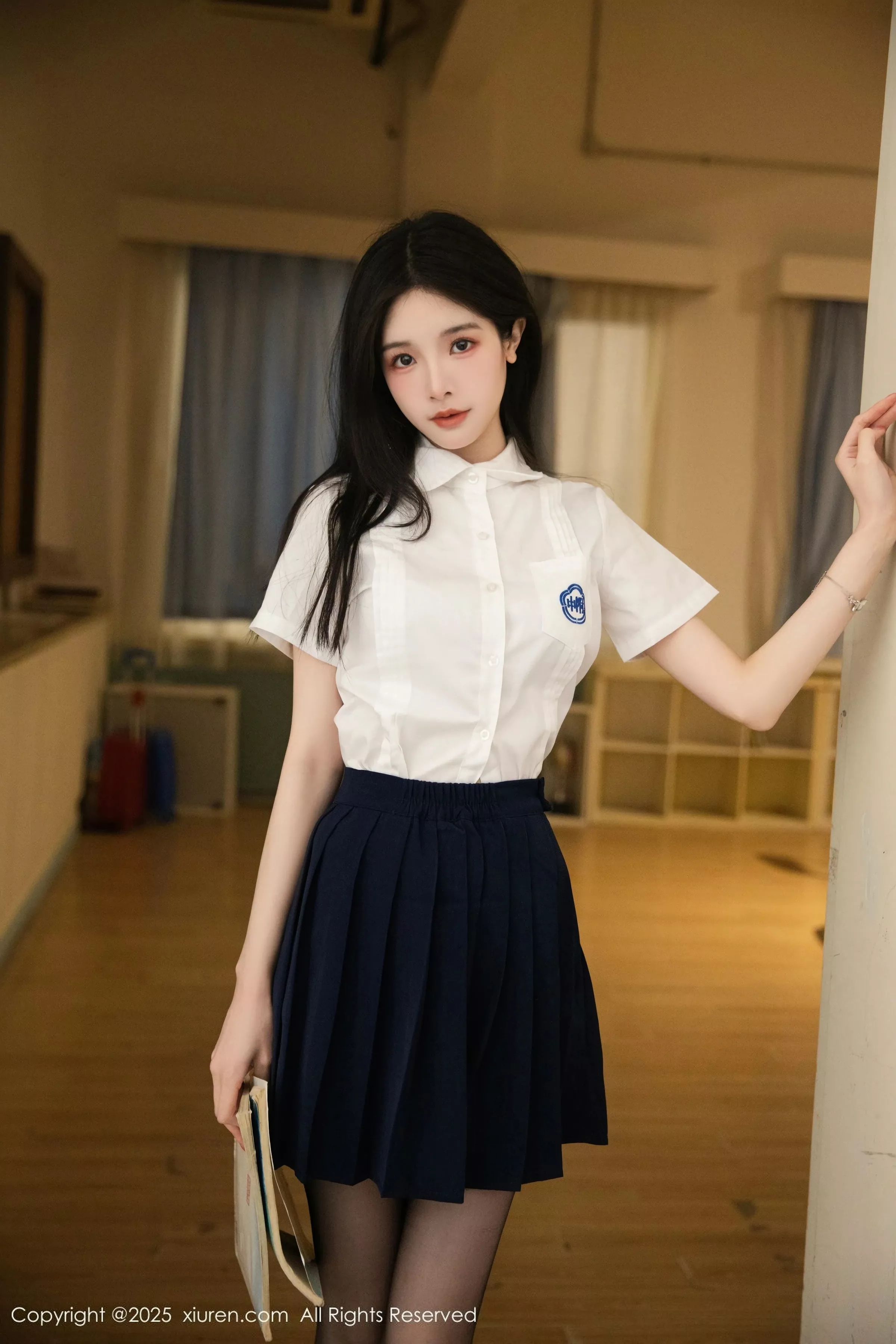 模特布丁wow性感JK制服露蕾丝内衣配超薄黑丝秀完美身材诱惑写真81P-第1章-图片2