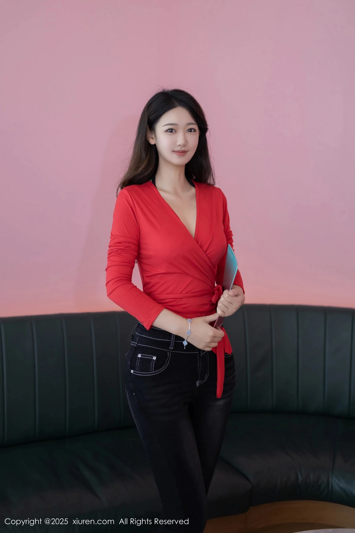 模特唐安琪性感黑色情趣内衣配开档肉丝秀曼妙身姿完美诱惑写真79P-第1章-图片1