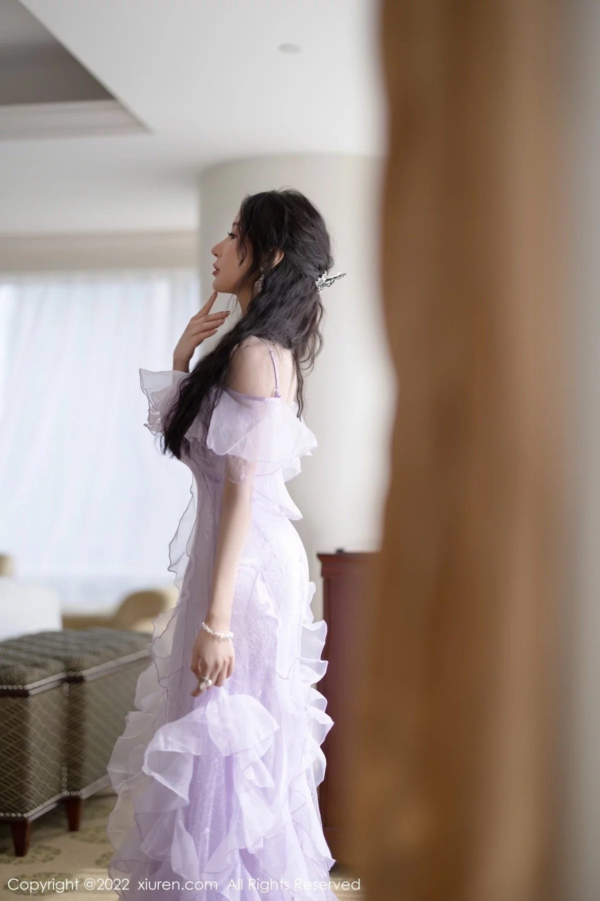 女神王馨瑶yanni厦门旅拍浅紫色薄纱透视裙秀完美身材诱惑写真101P-第1章-图片1