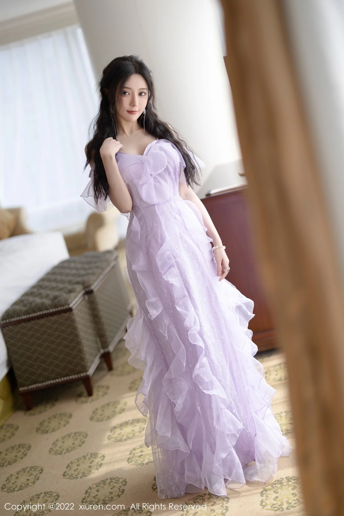 女神王馨瑶yanni厦门旅拍浅紫色薄纱透视裙秀完美身材诱惑写真101P-第1章-图片3