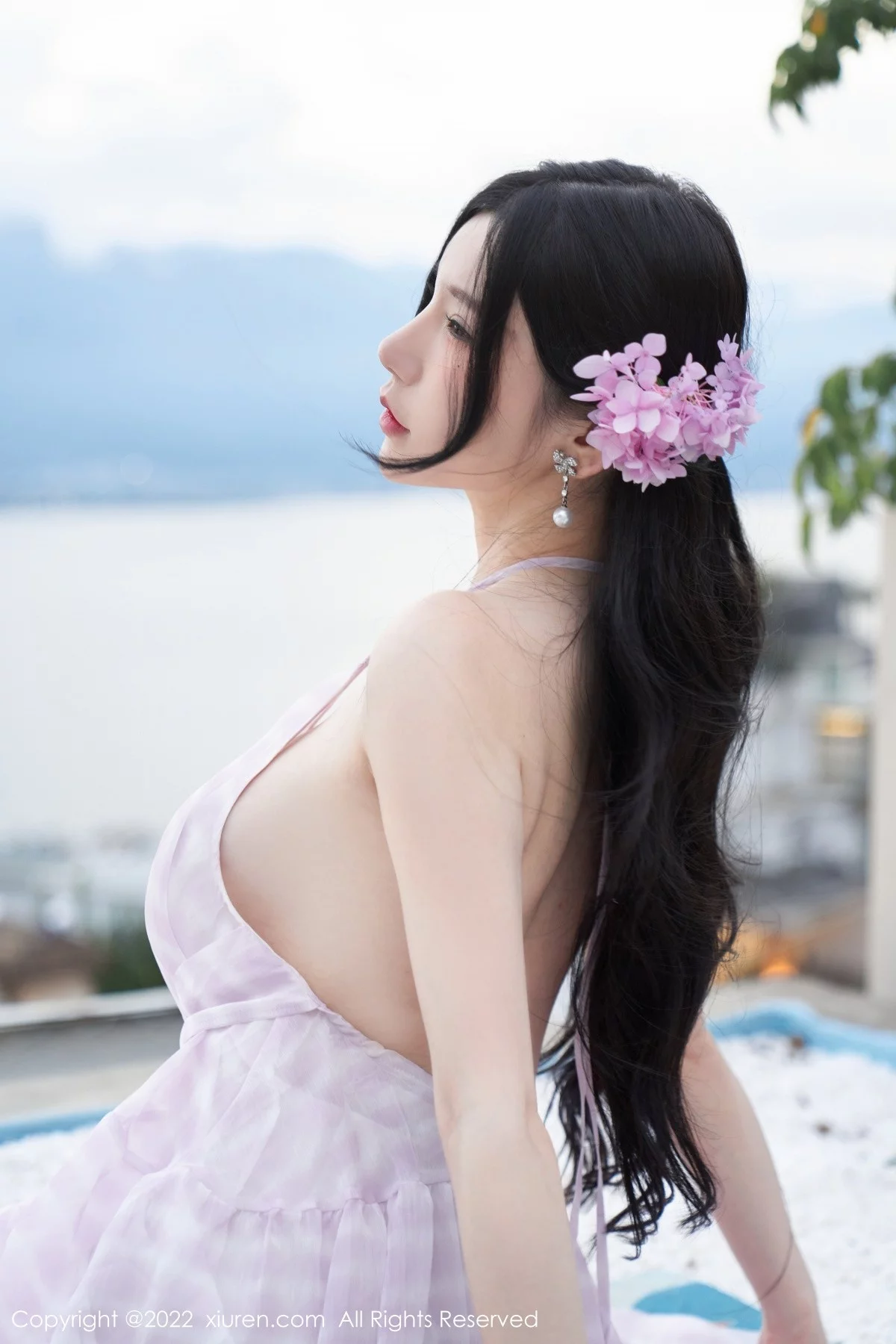女神周于希Sally心愿旅拍脱连衣长裙露性感白色网纱内衣诱惑写真79P-第1章-图片2