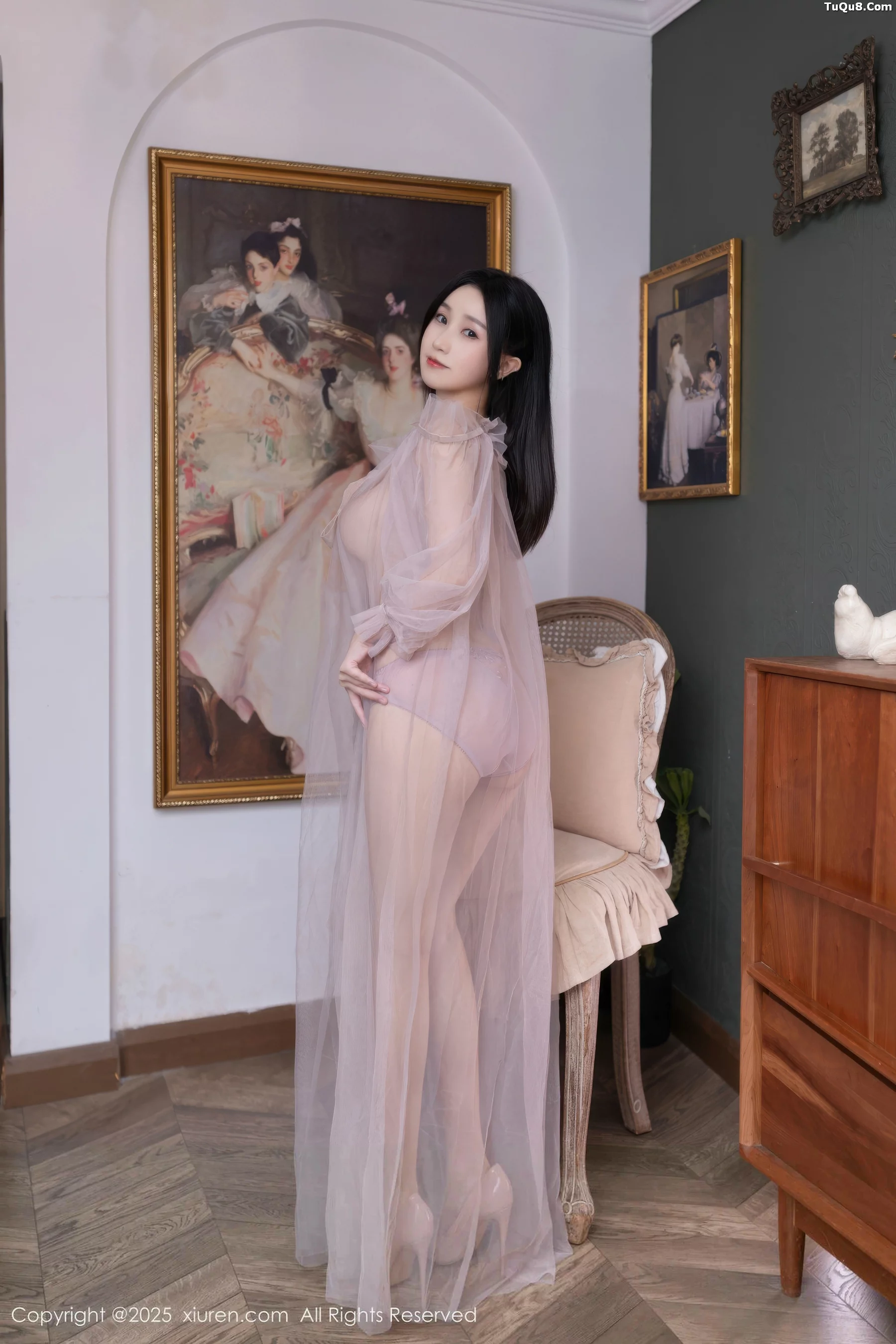 模特杏子Yada性感轻透粉色薄纱露紫色内衣秀曼妙身姿诱惑写真68P-第1章-图片2