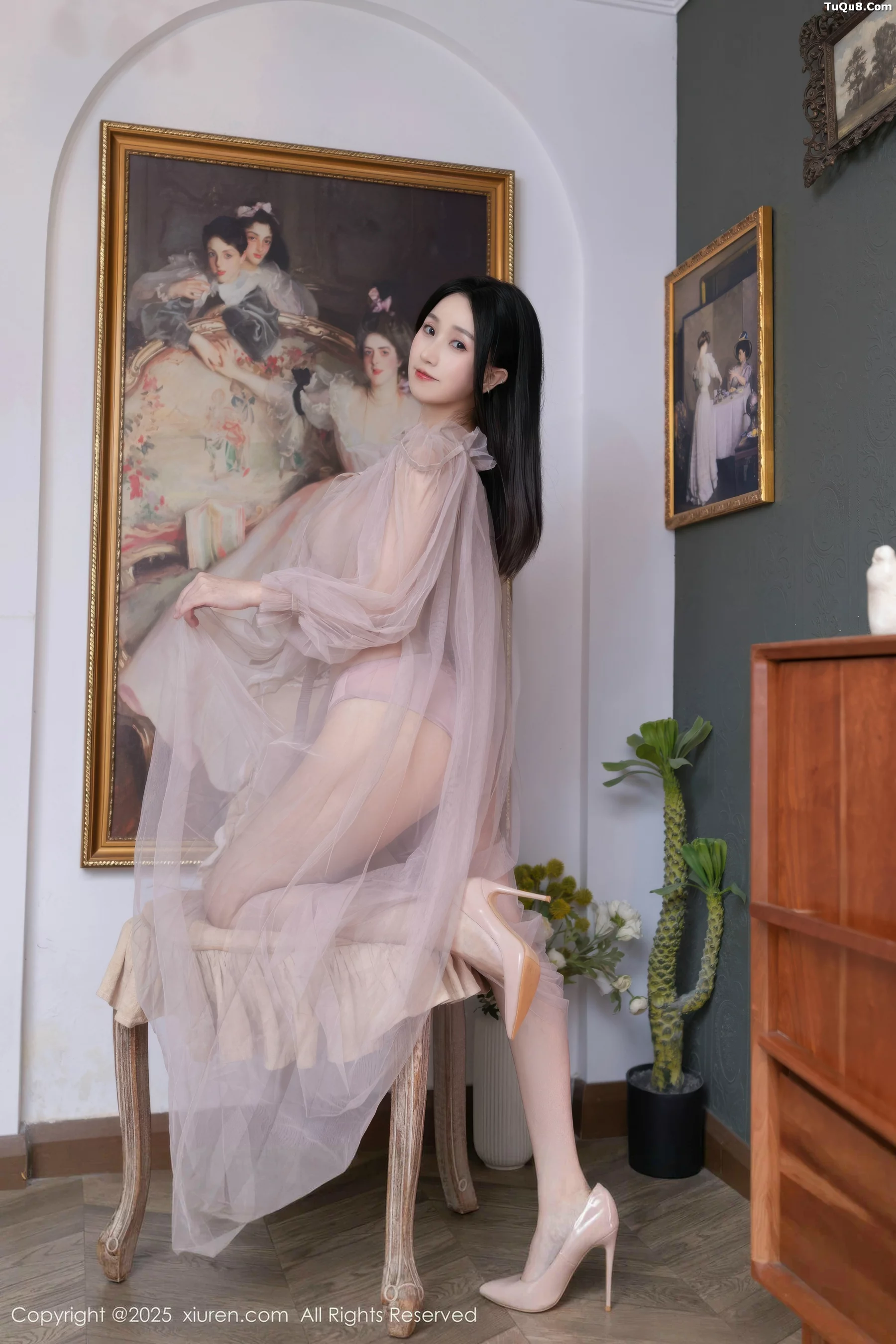 模特杏子Yada性感轻透粉色薄纱露紫色内衣秀曼妙身姿诱惑写真68P-第1章-图片3