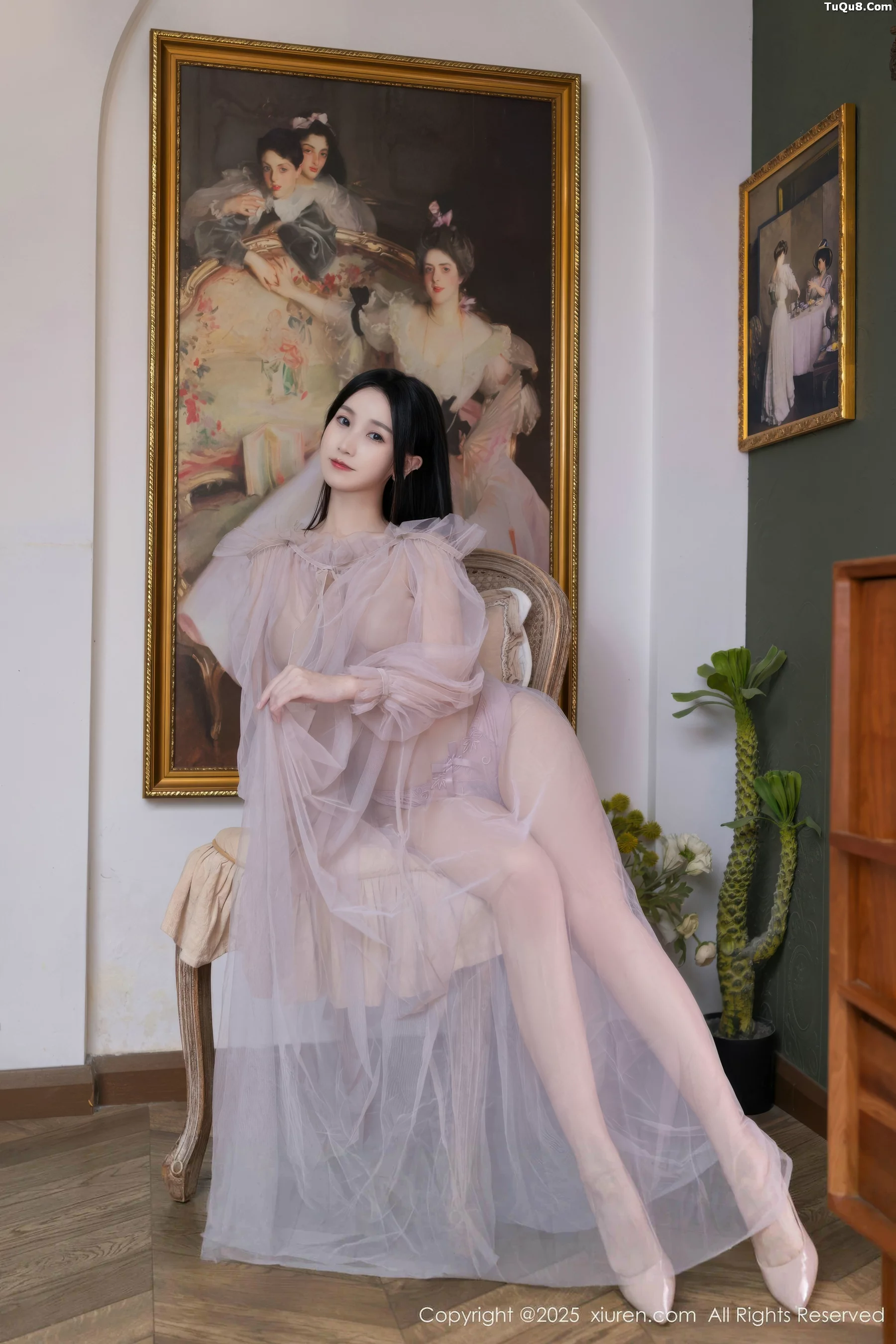 模特杏子Yada性感轻透粉色薄纱露紫色内衣秀曼妙身姿诱惑写真68P-第1章-图片4