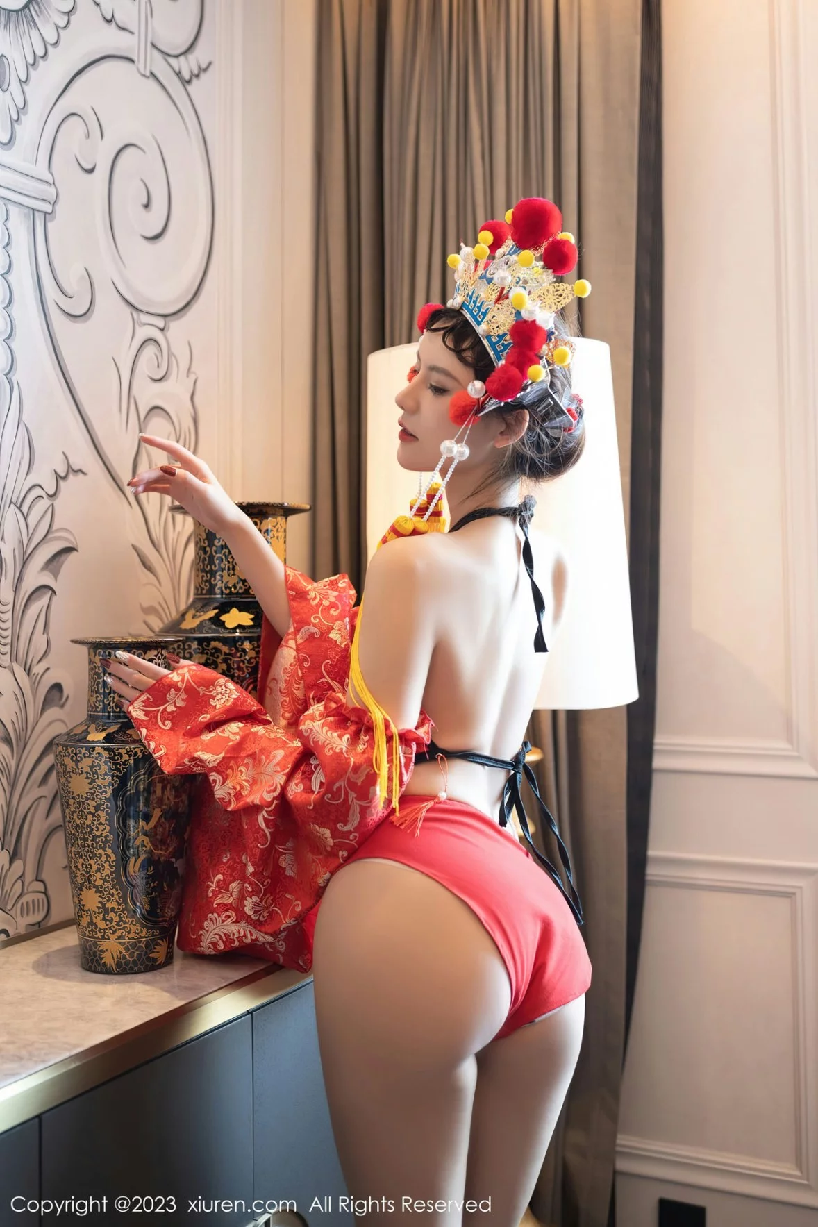 模特就是阿朱啊喜庆花嫁主题私房半脱露曼妙绝美身姿诱惑写真81P-第1章-图片3