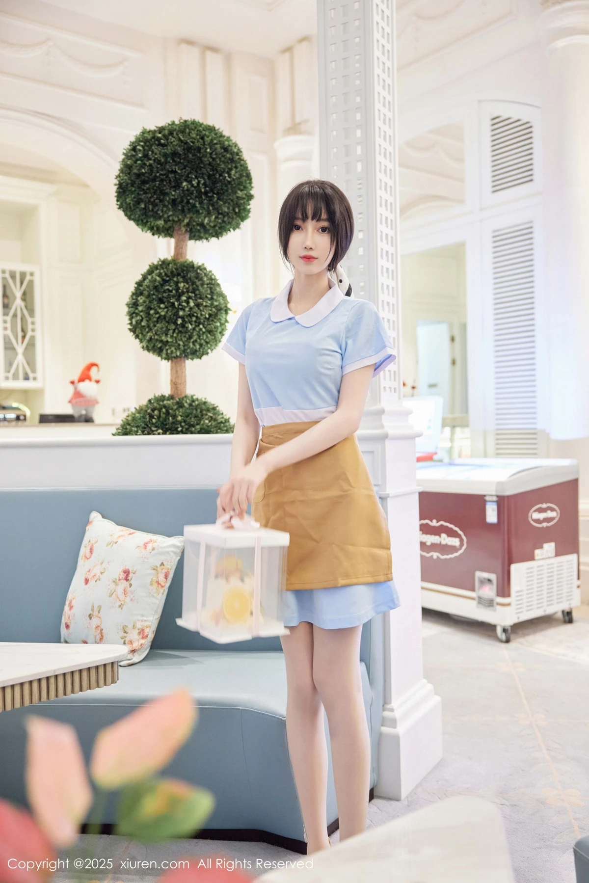 模特玥儿玥er性感蓝色连衣短裙配超薄肉丝秀曼妙身材诱惑写真82P-第1章-图片3