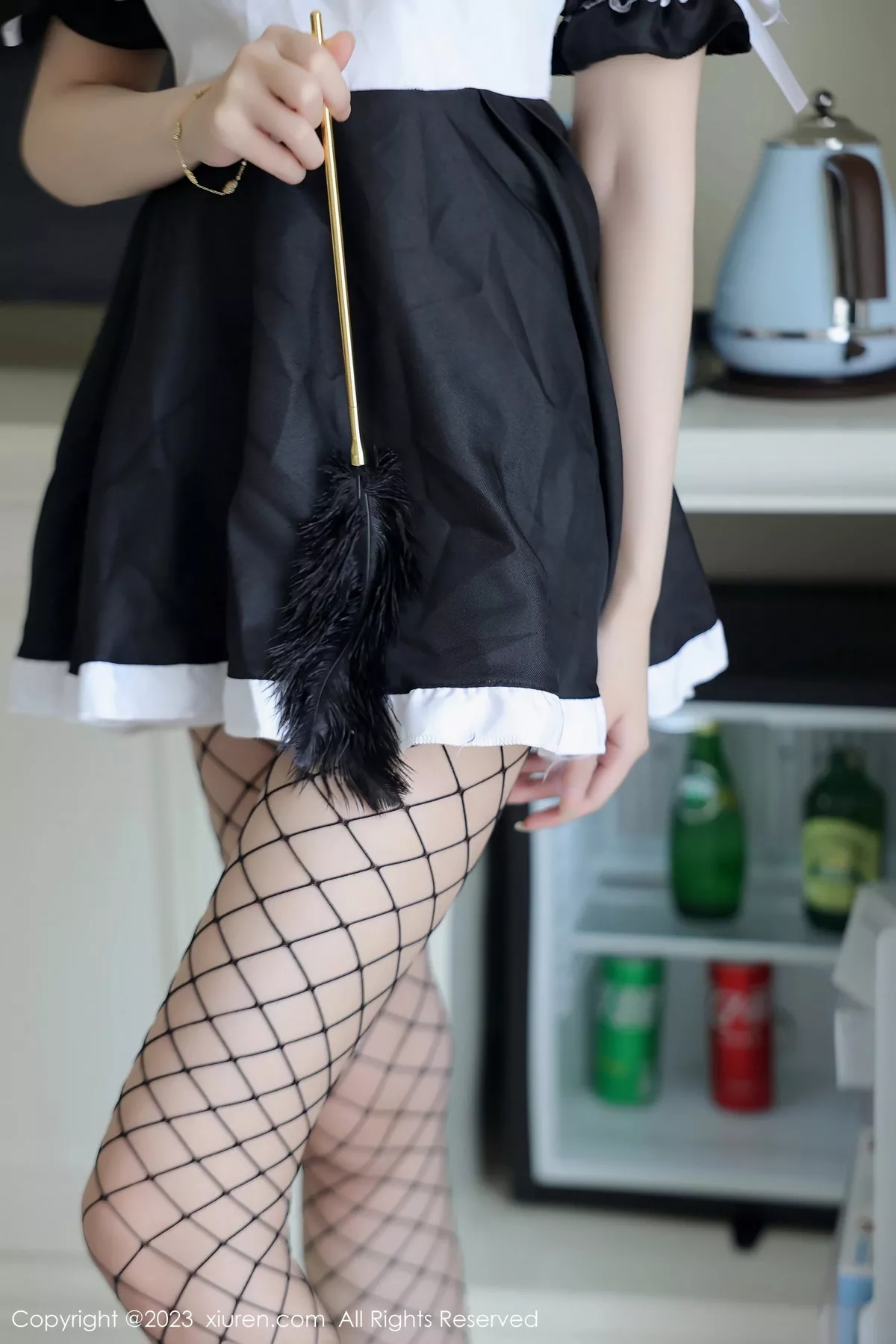 模特玥儿玥er黑白色女仆服露性感薄透内衣秀完美身材诱惑写真75P-第1章-图片2