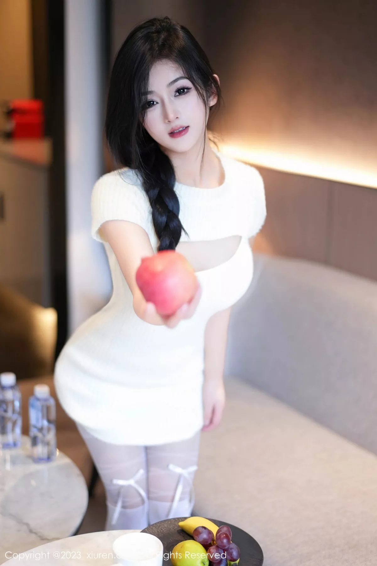 模特小逗逗性感黑色OL装露蓝灰色蕾丝内衣配超薄黑丝诱惑写真78P-第1章-图片3