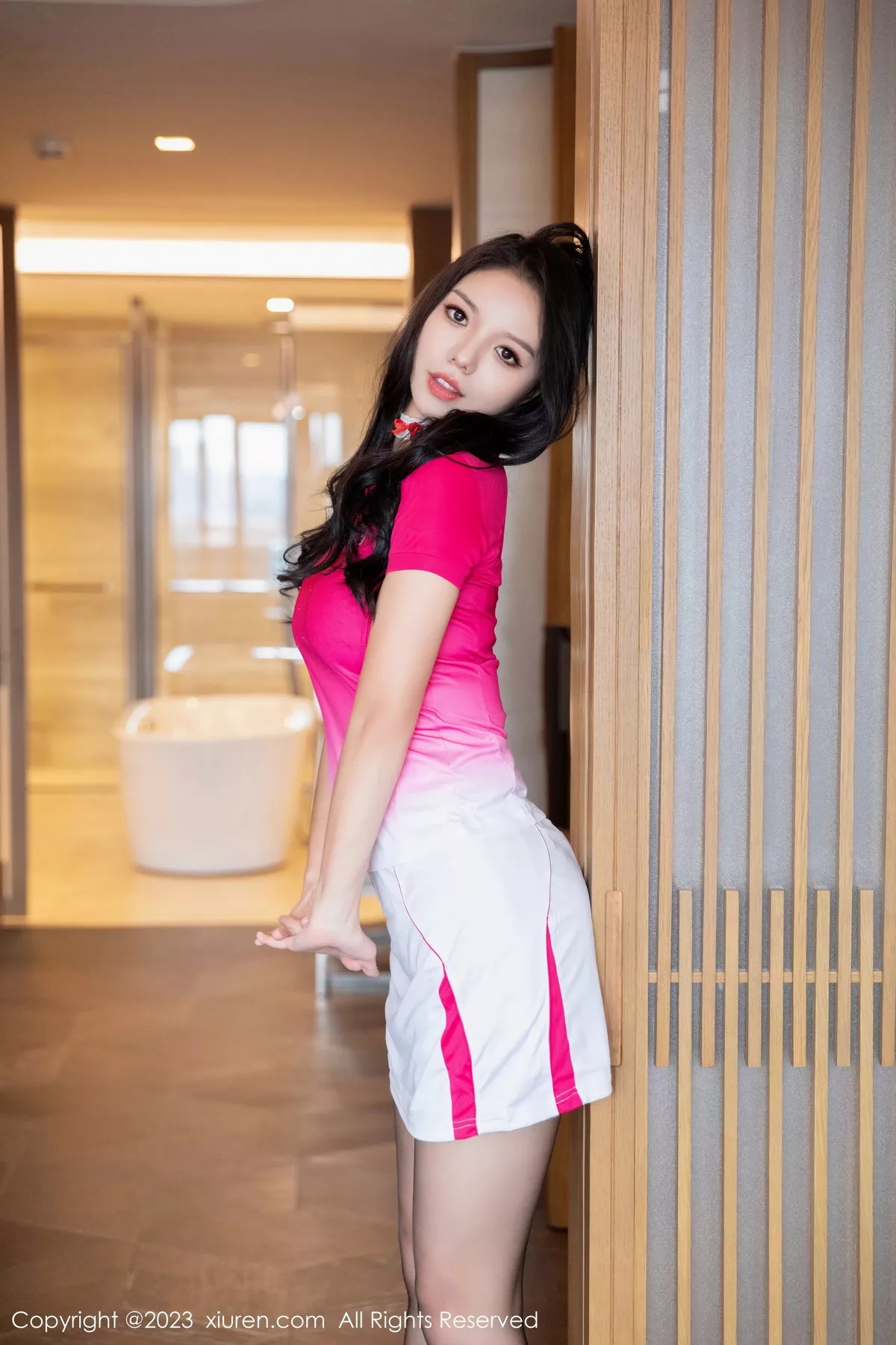 模特大美妞儿性感红边轻透内衣配黑丝吊袜秀完美身材诱惑写真73P-第1章-图片1