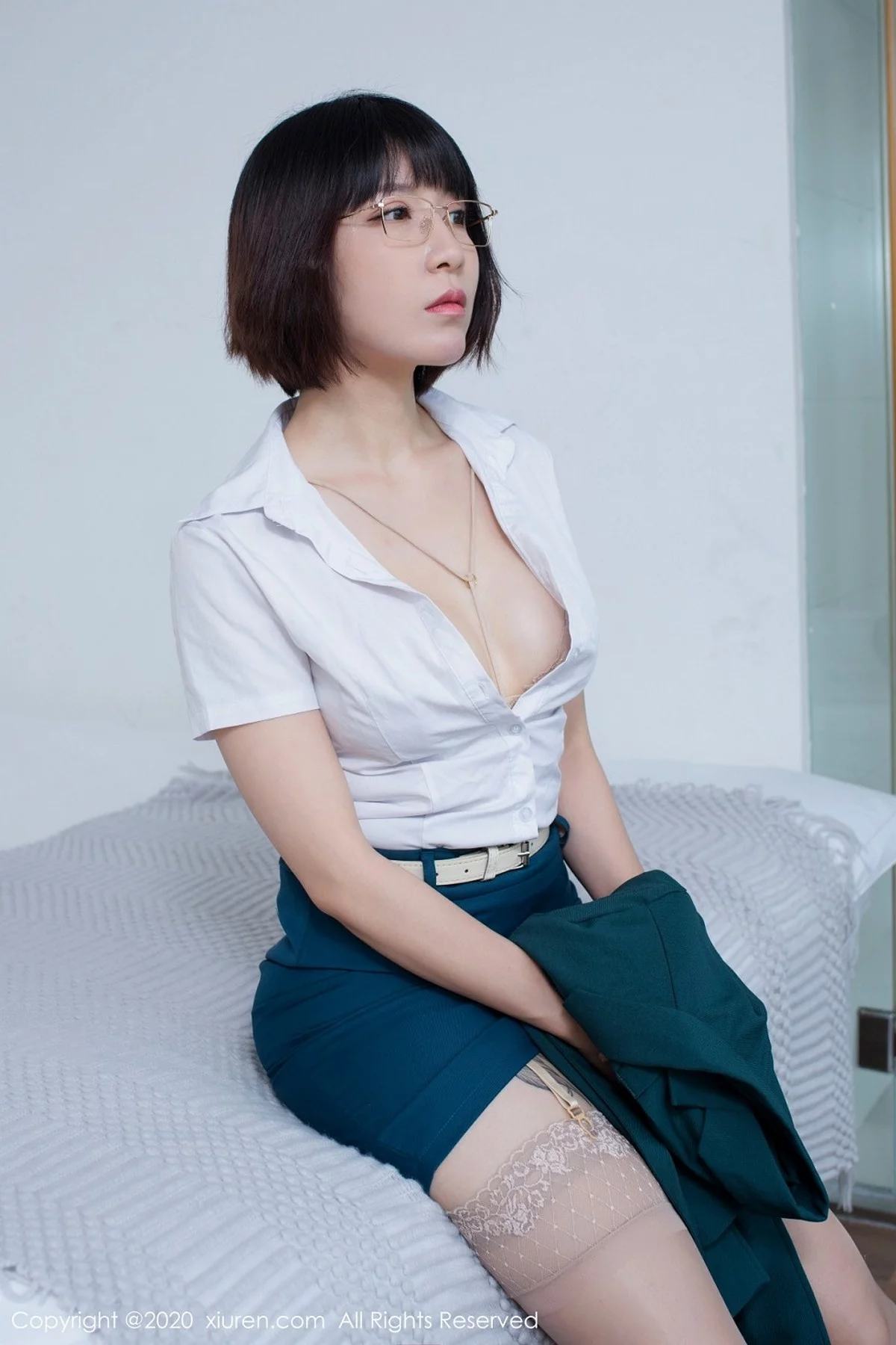 大美妞安妮斯朵拉_Ann私房蕾丝内衣+黑色漆皮宠物猫撩人诱惑写真60P-第1章-图片3