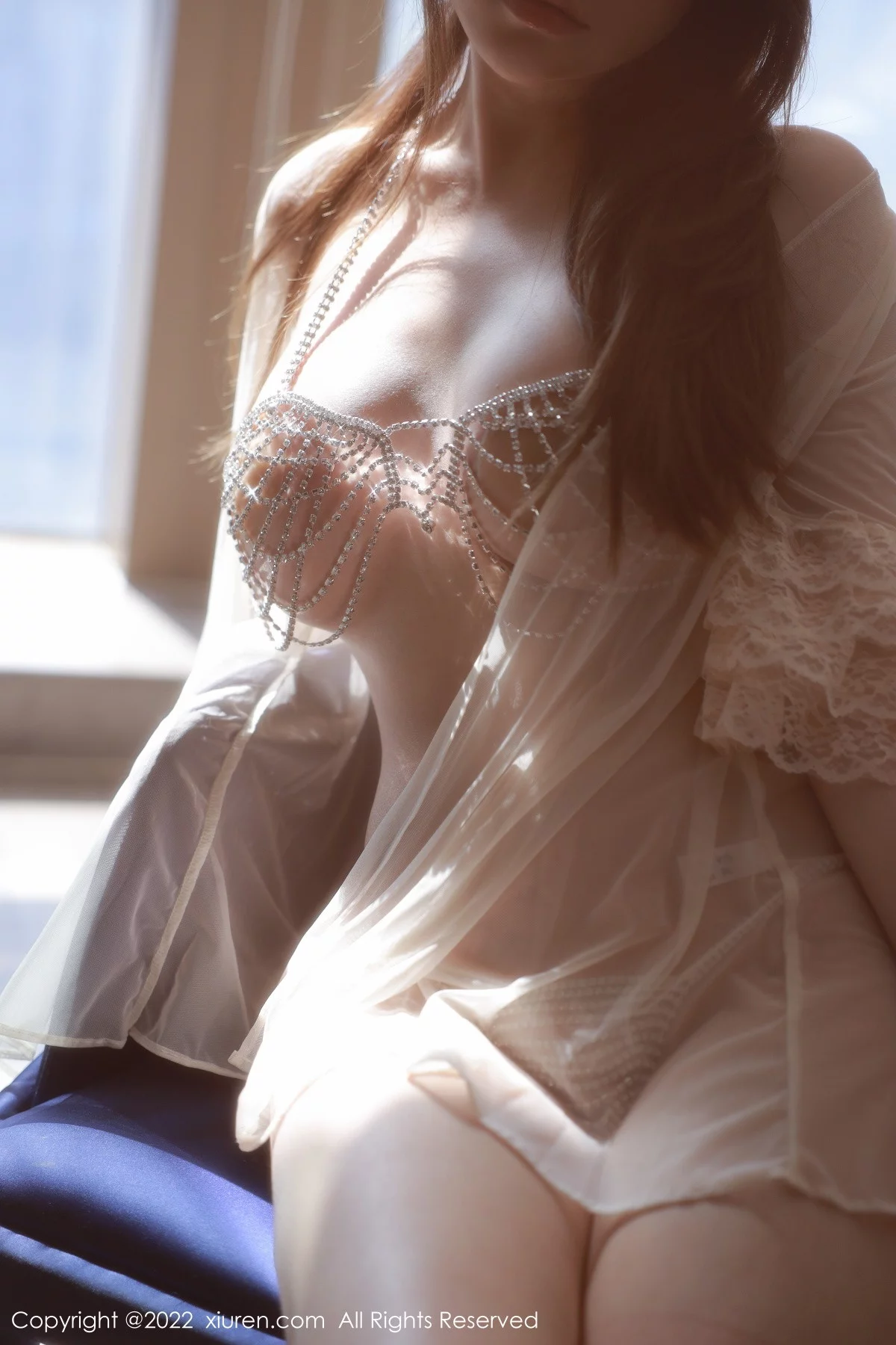 模特甜妮私房轻透薄纱服露镶钻吊坠式内衣秀火辣身材诱惑写真60P-第1章-图片2