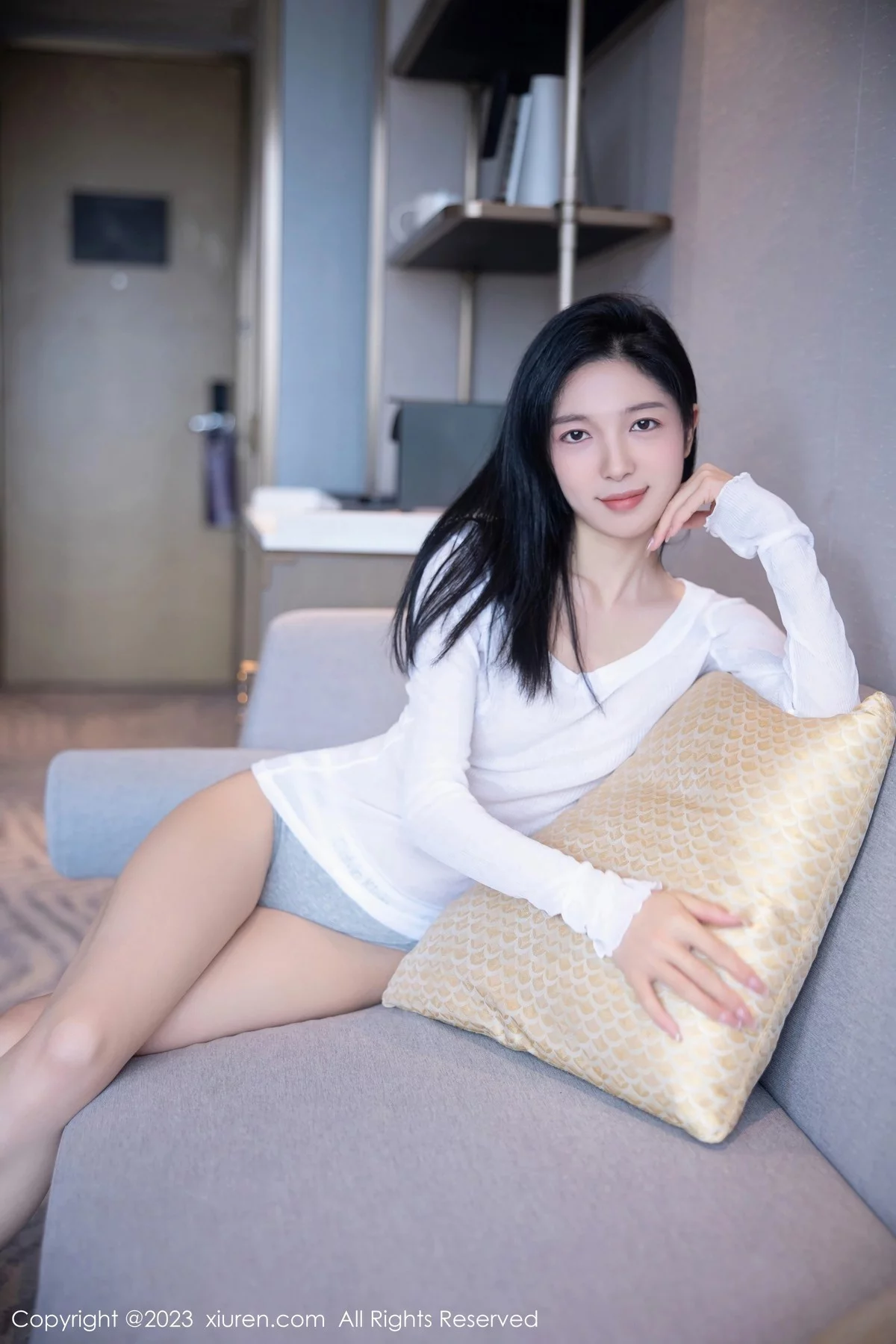 模特茜茜Kimi性感白色轻透上衣配运动内裤秀曼妙身姿诱惑写真96P-第1章-图片2