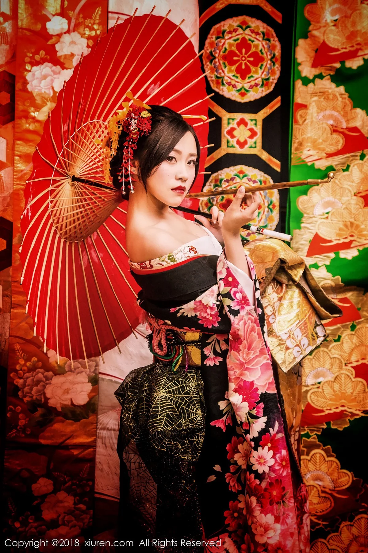 嫩模许诺Sabrina日本旅拍花魁造型性感和服系列写真36P-第1章-图片1