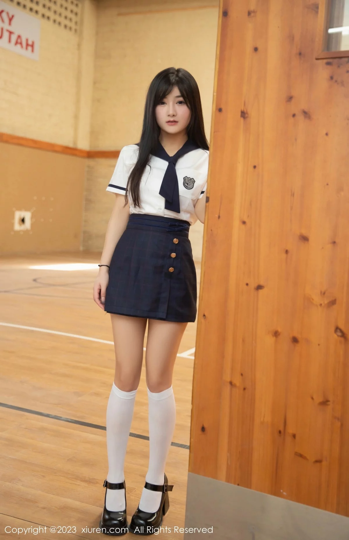 模特熊小诺教师角色扮演性感白T露黑色蕾丝内衣迷人诱惑写真75P-第1章-图片1