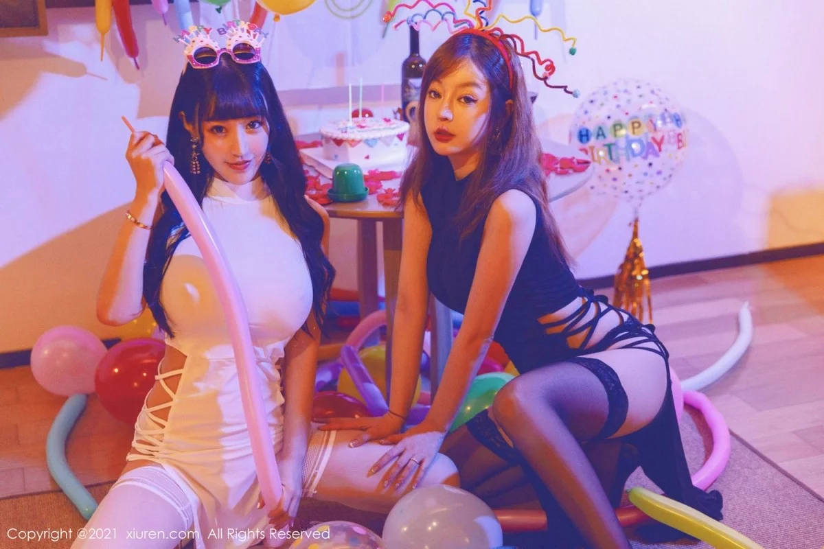 女神王雨纯＆朱可儿生日party主题私房暗色灯光下撩人诱惑写真98P-第1章-图片2