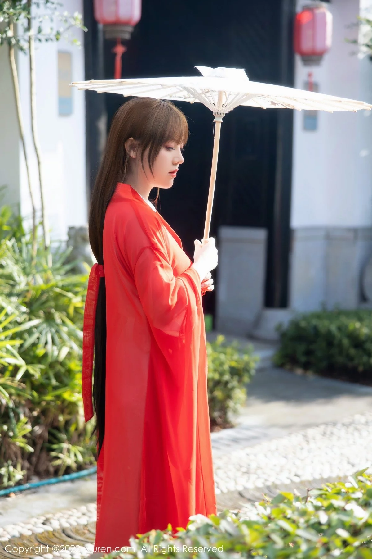 模特豆瓣酱性感红色唐韵古装服饰半脱露傲人豪乳惹火诱惑写真80P-第1章-图片1