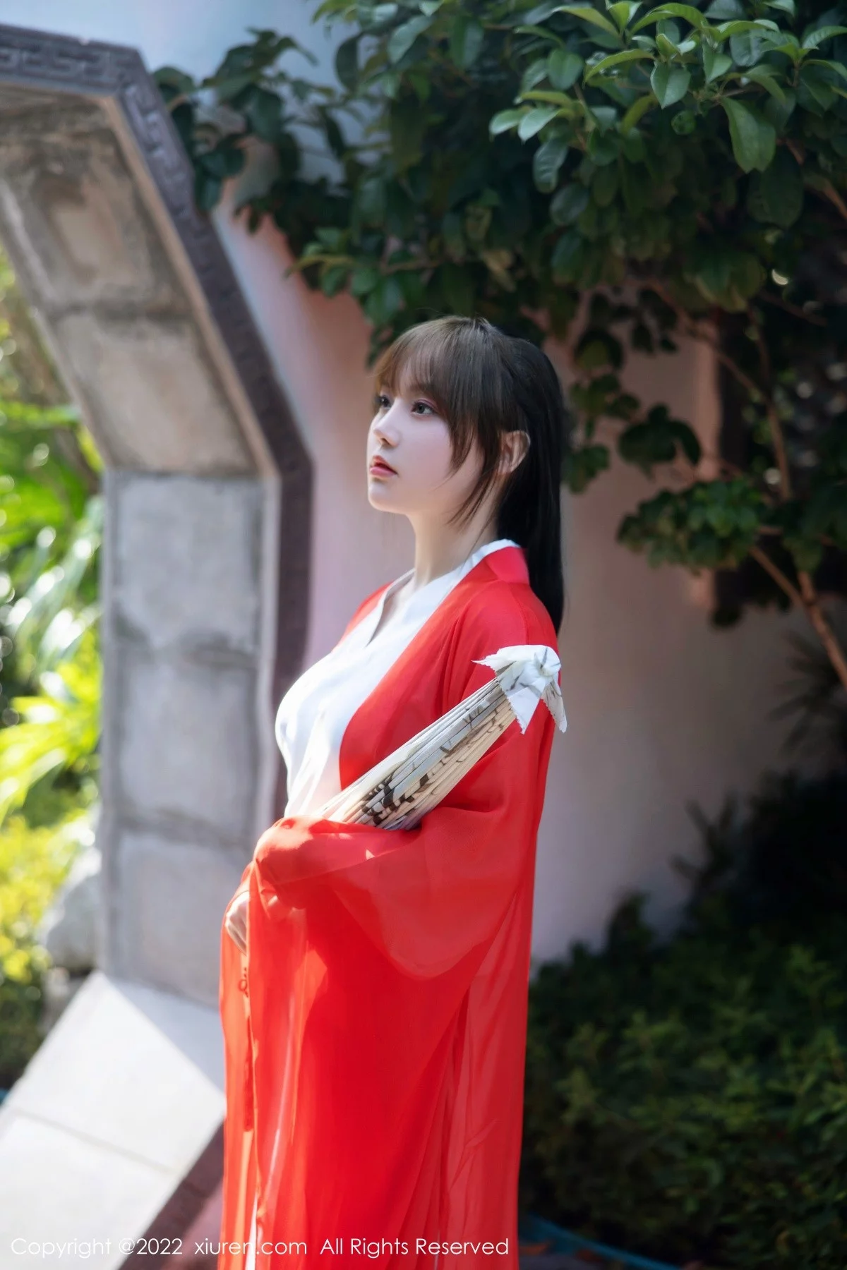 模特豆瓣酱性感红色唐韵古装服饰半脱露傲人豪乳惹火诱惑写真80P-第1章-图片2