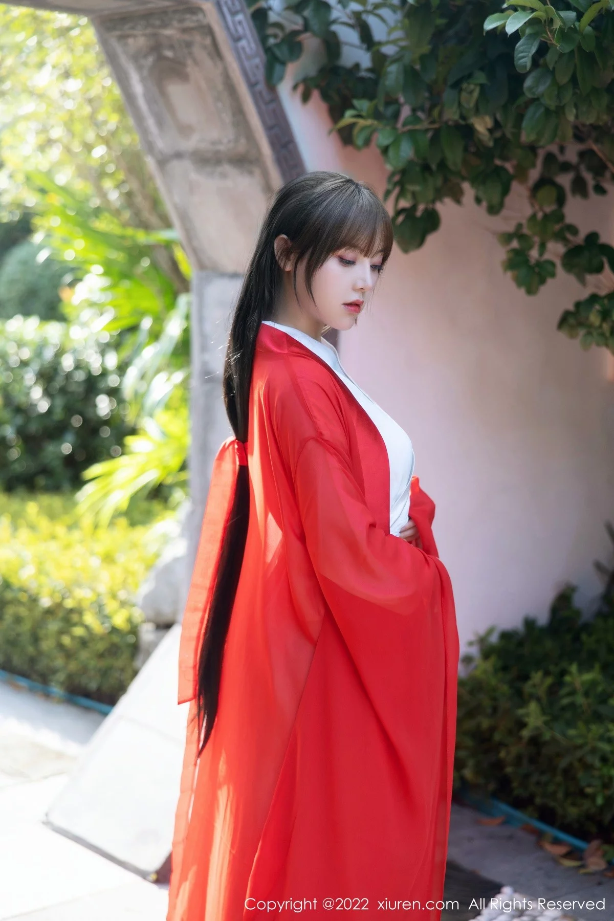 模特豆瓣酱性感红色唐韵古装服饰半脱露傲人豪乳惹火诱惑写真80P-第1章-图片3